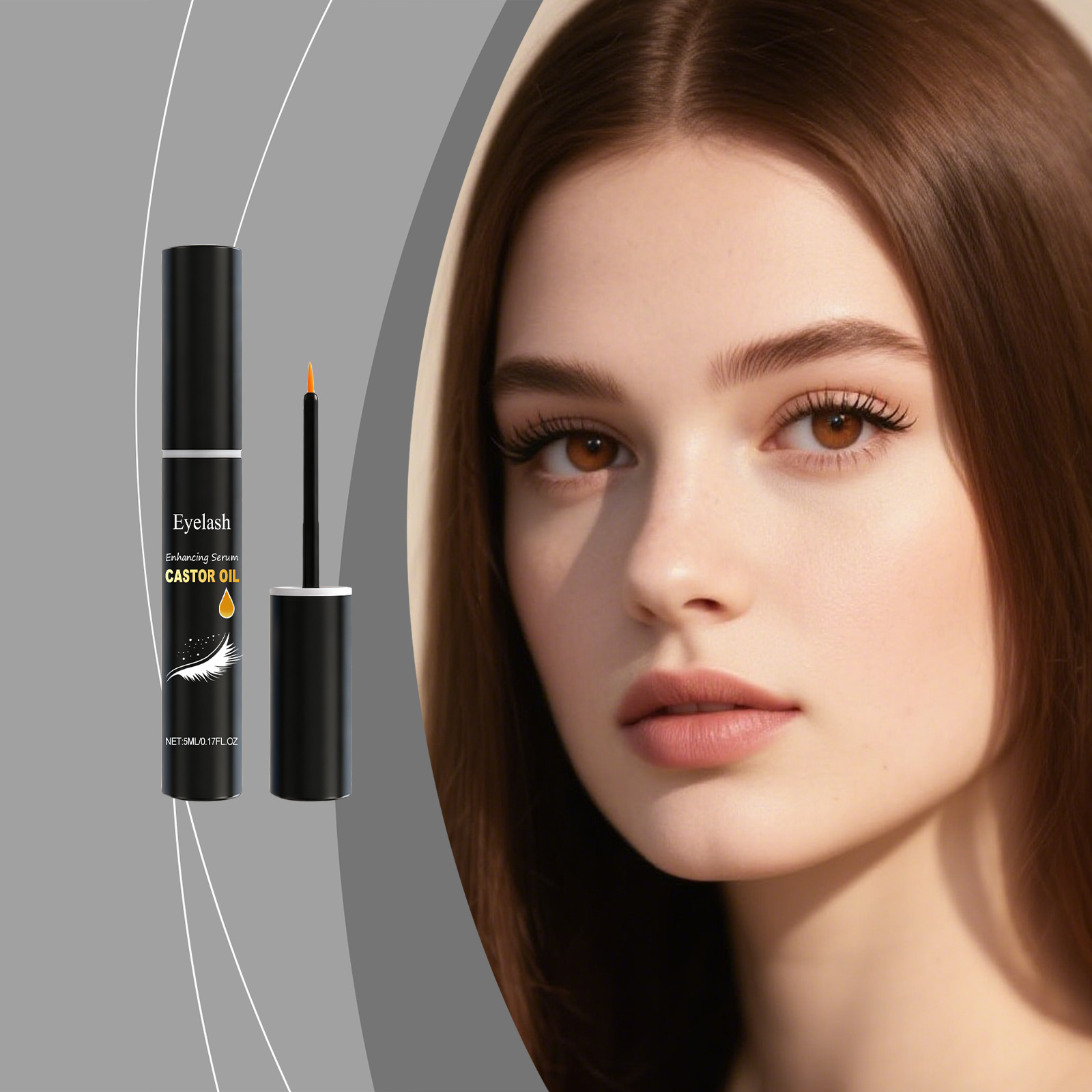 Eyelash Serum Natural Charming Curling Shaping Light Smooth Anti Smudge Jet Black Glossy Eye Makeup