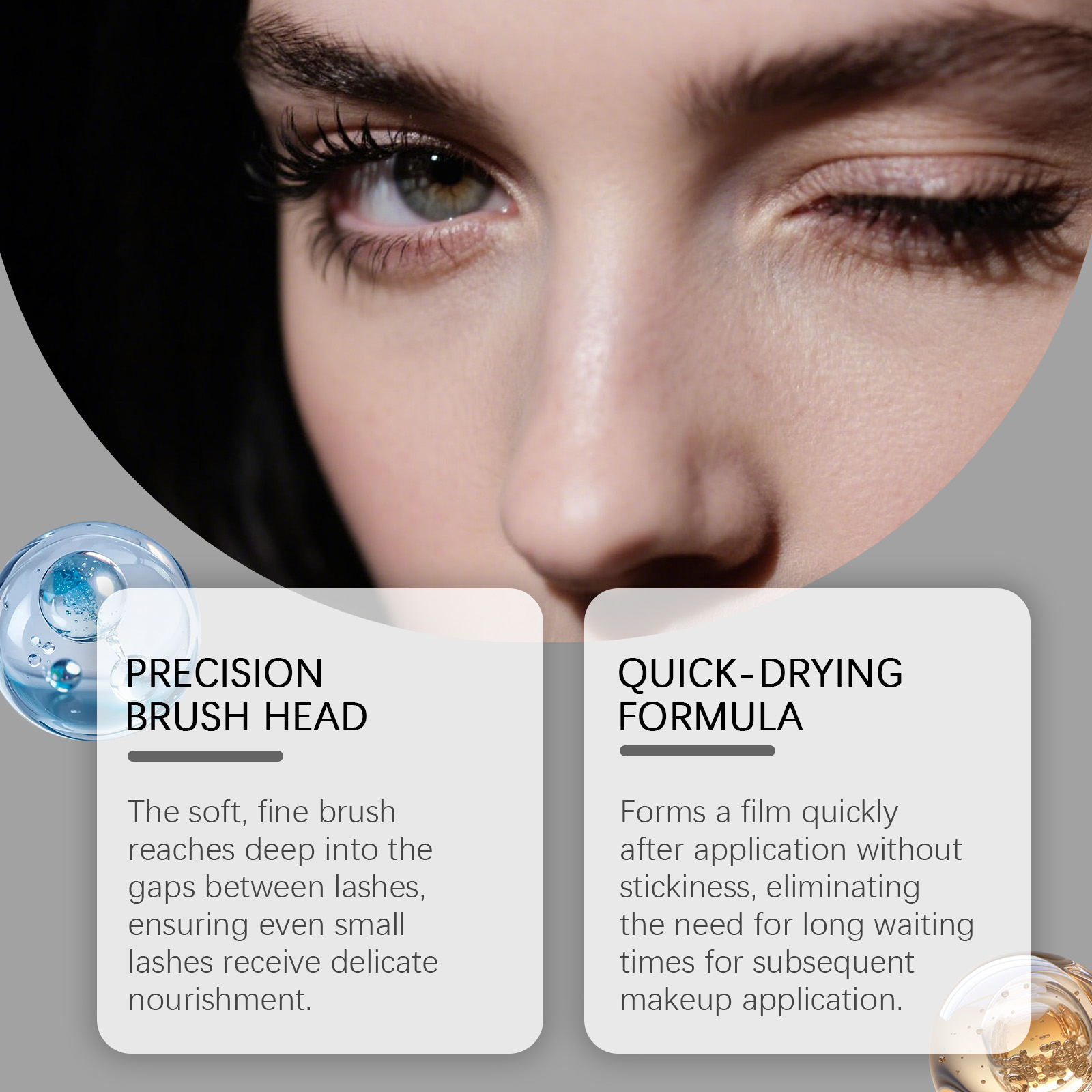 Eyelash Serum Natural Charming Curling Shaping Light Smooth Anti Smudge Jet Black Glossy Eye Makeup