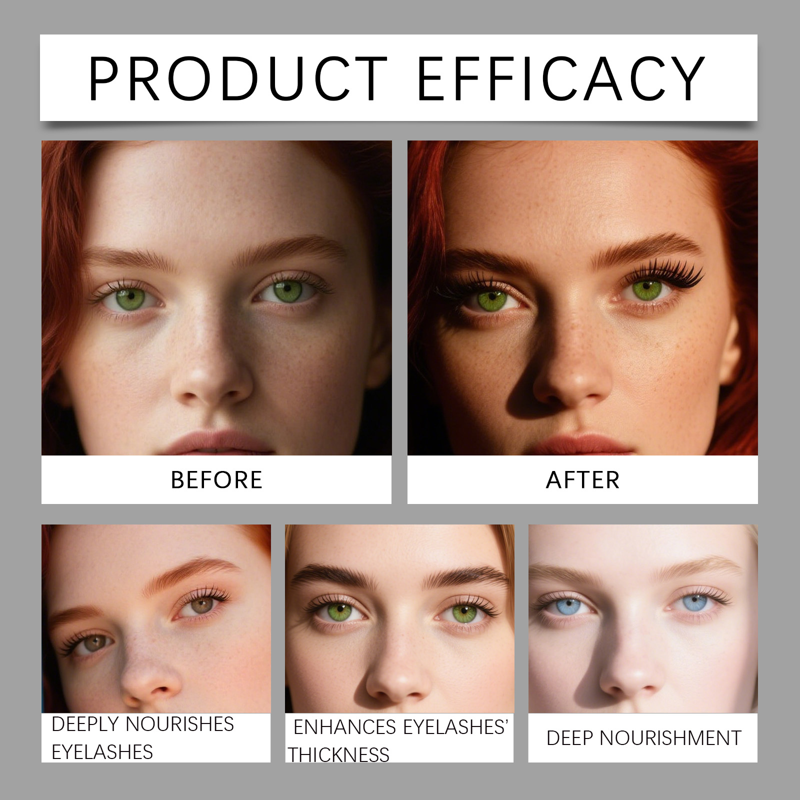 Eyelash Serum Natural Charming Curling Shaping Light Smooth Anti Smudge Jet Black Glossy Eye Makeup