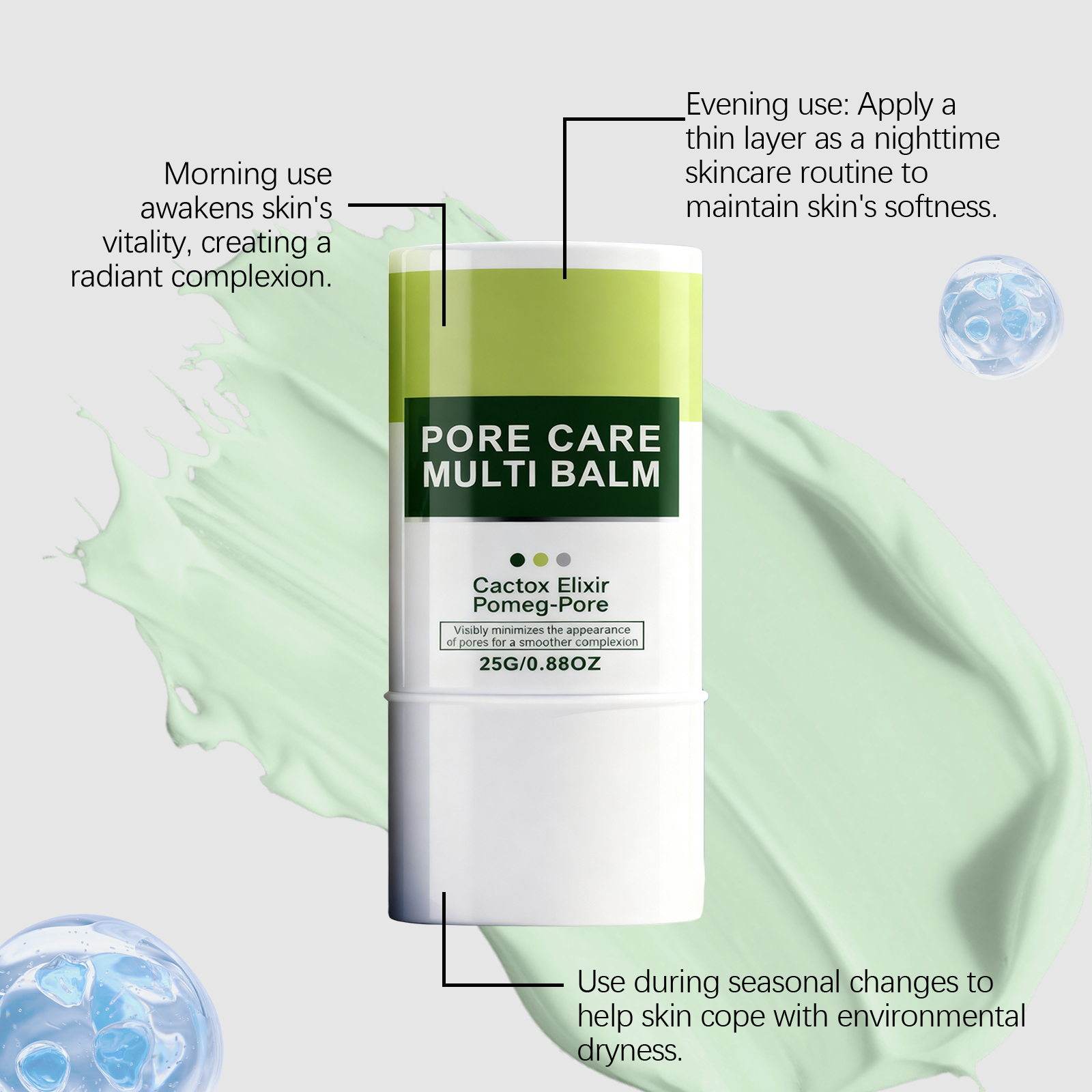Facial Moisturizing Stick Rich Hydrating Light Clear Natural Daily Skin Smear Care For Face Complexion Soft