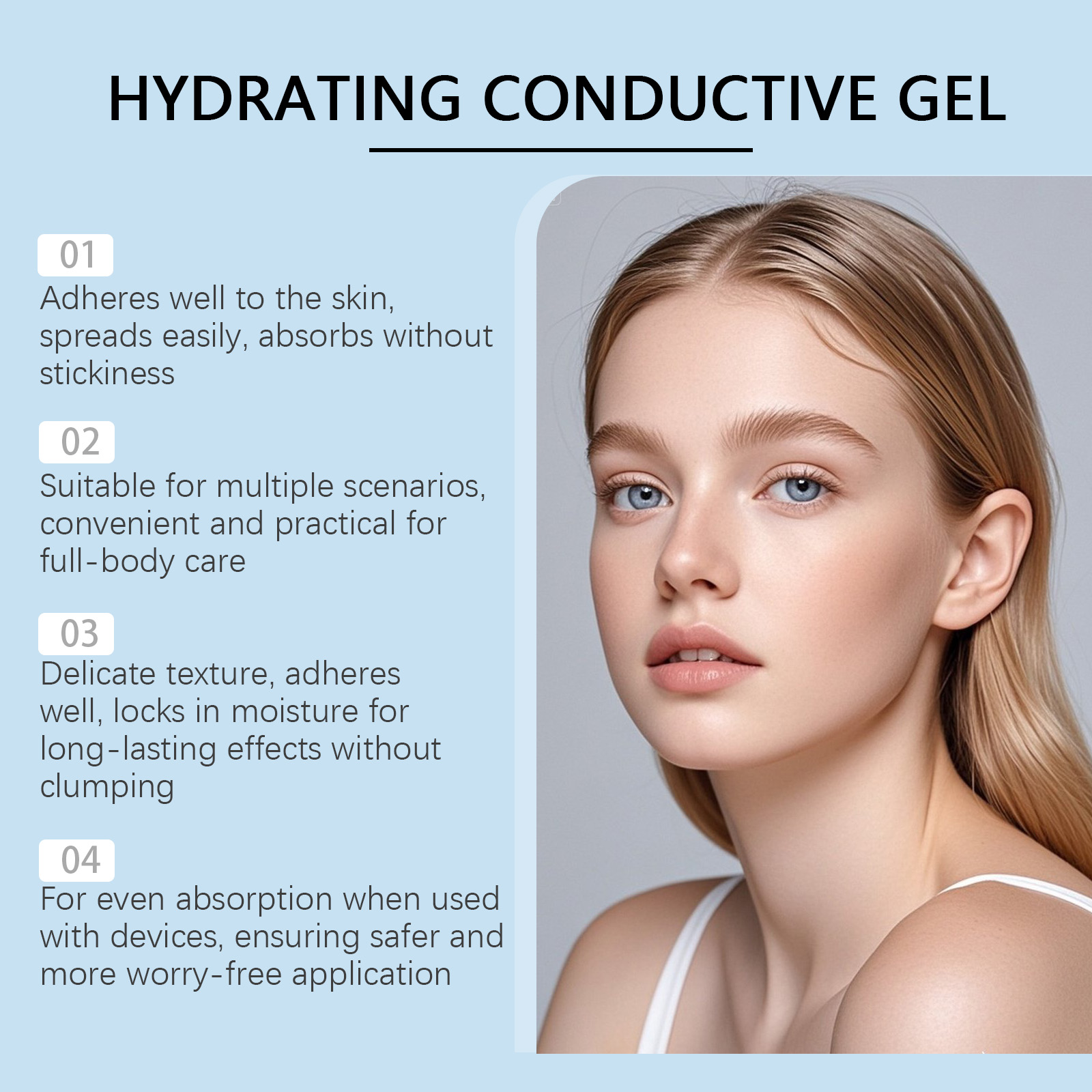 Conductive Gel Smooth Coating Device Compatible Light Texture Mild Non Sticky Full Body Usable Skin Safe Soft Comfort Clean Fresh