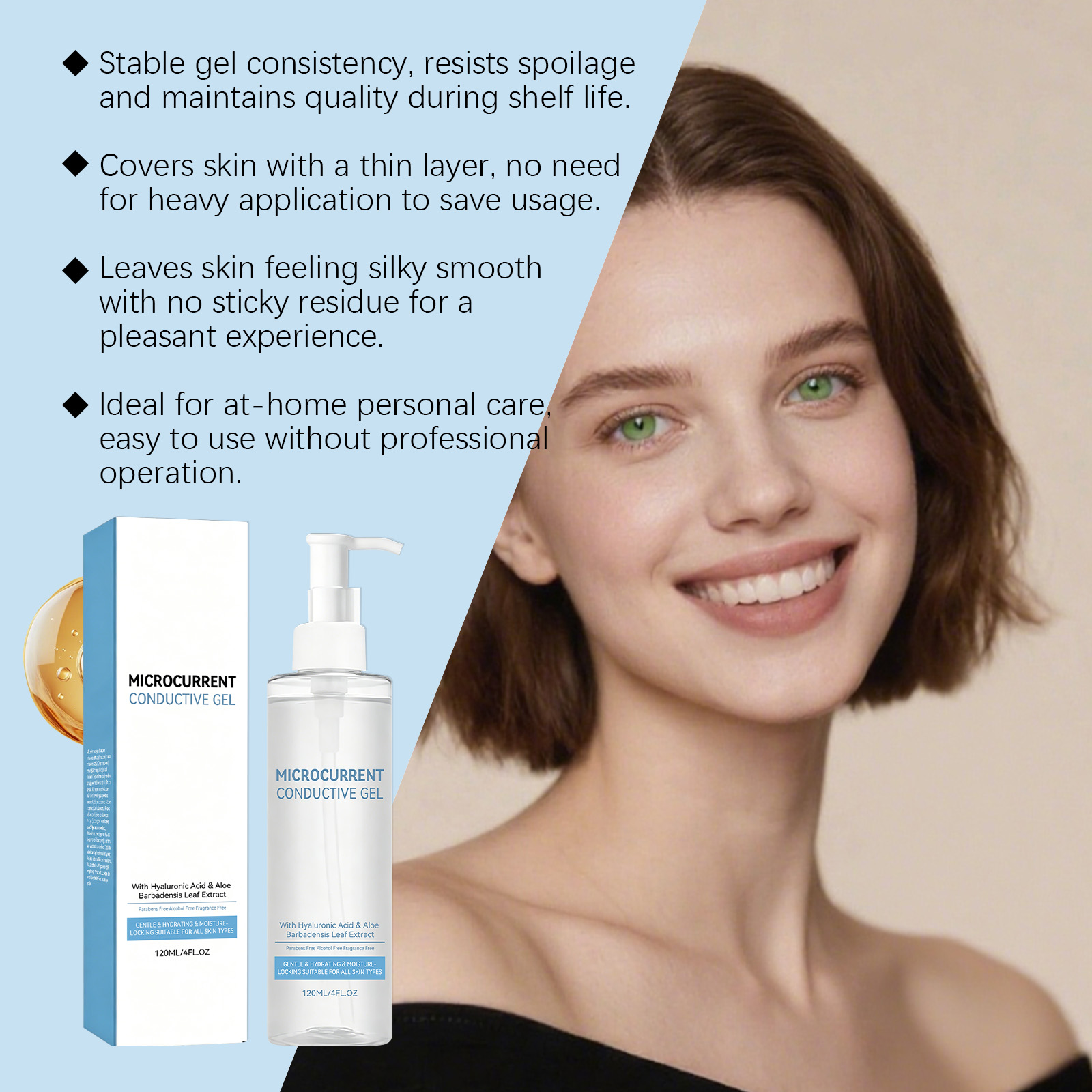 Conductive Gel Smooth Coating Device Compatible Light Texture Mild Non Sticky Full Body Usable Skin Safe Soft Comfort Clean Fresh