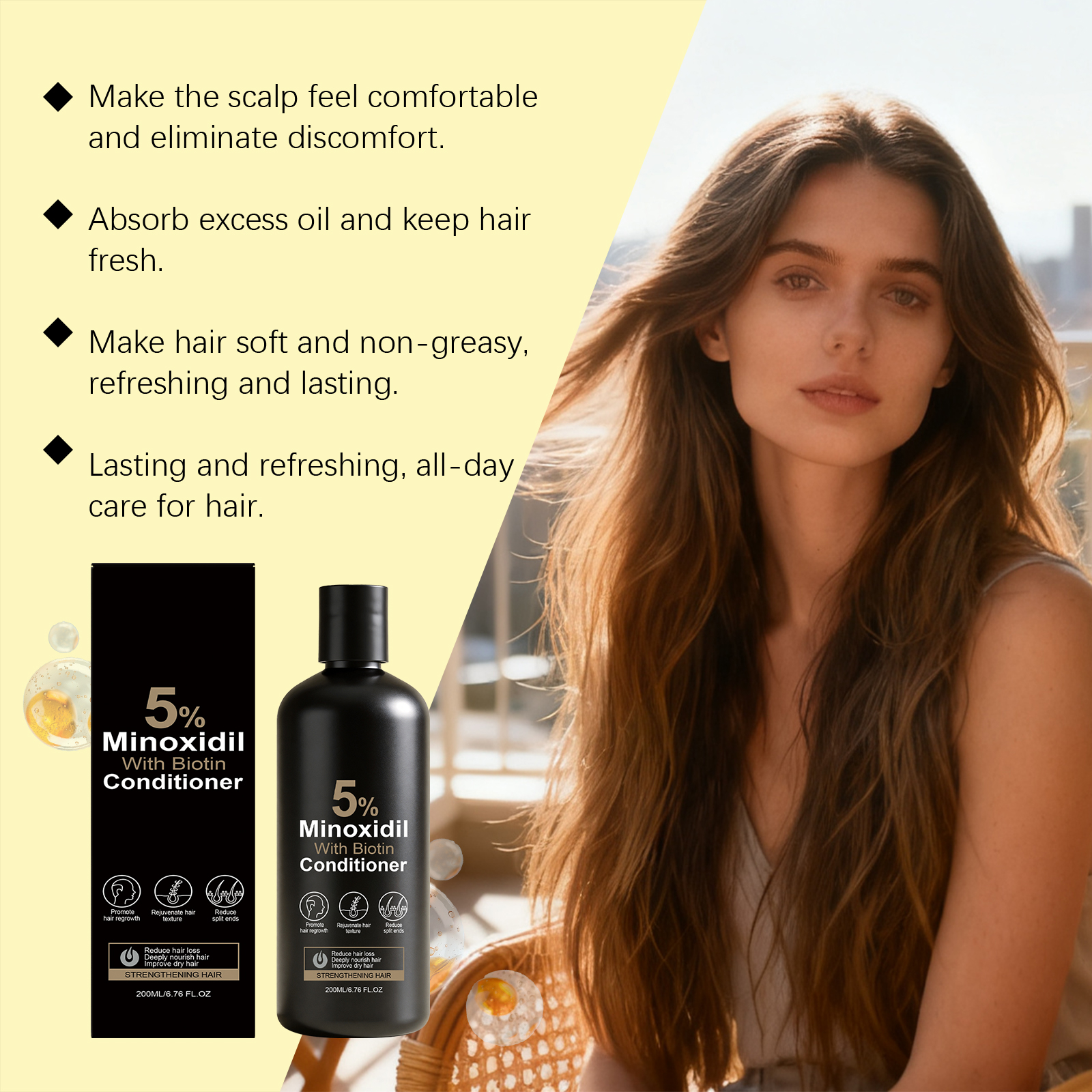 Moisturizing Hair Conditioner Mild Care Silky Shiny Light Hydration Daily Hair Care For All Hair Types Smooth Nourish Tender Gloss Fresh Soft