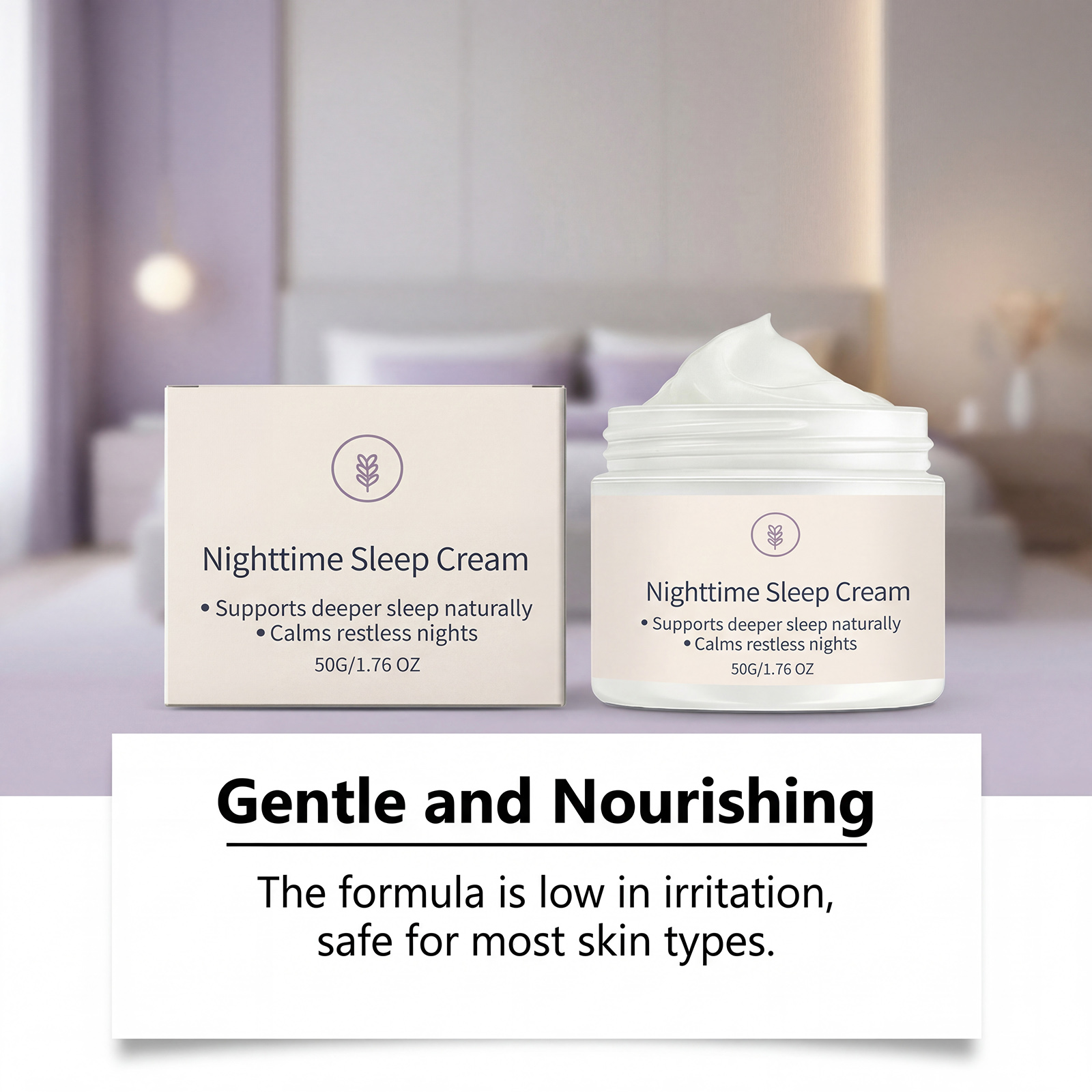 Sleep Comfort Cream Night Gentle Care Nourish Refreshing Moisturize Before Bed Apply Massage Treat Body Skin