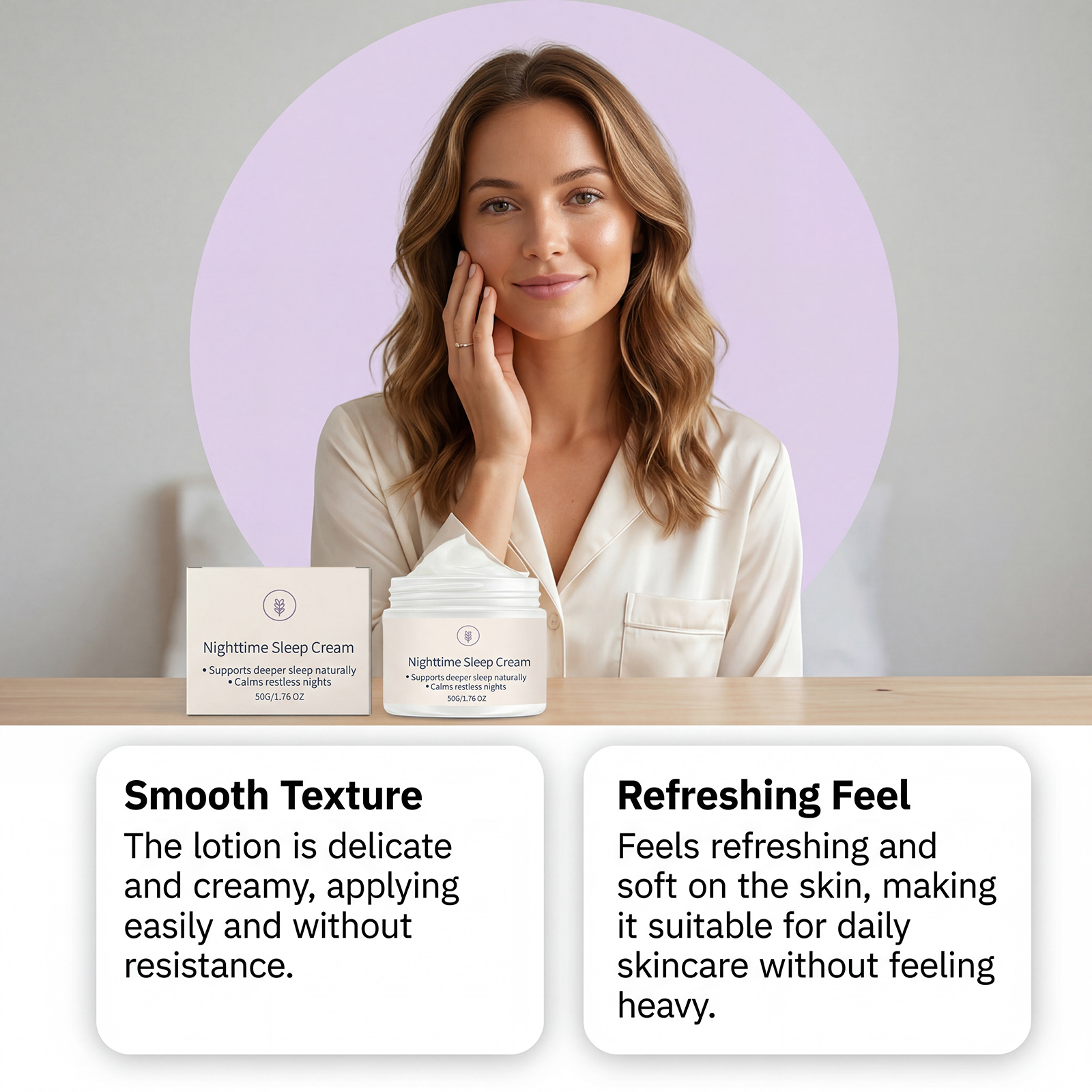 Sleep Comfort Cream Night Gentle Care Nourish Refreshing Moisturize Before Bed Apply Massage Treat Body Skin