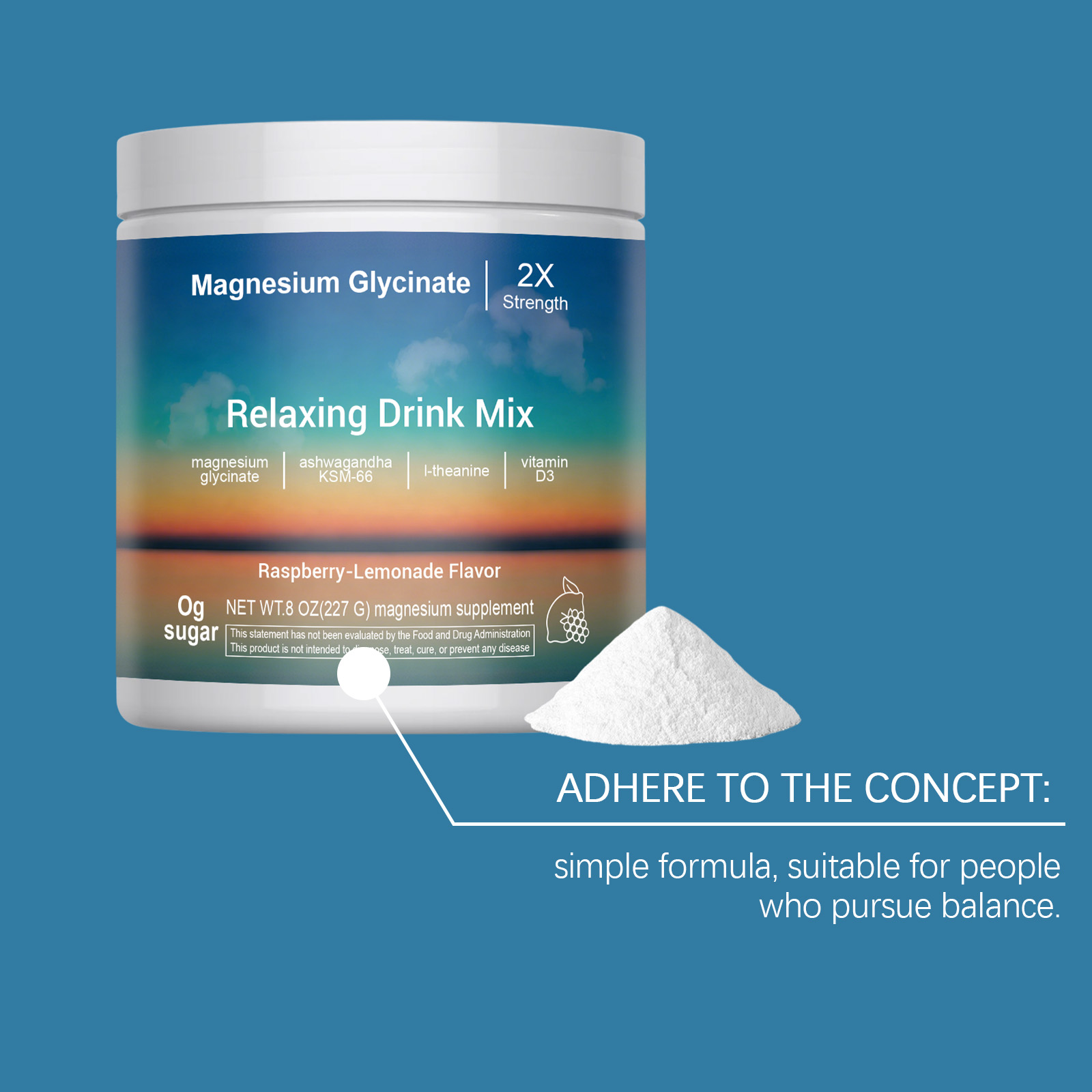 Energy Balance Support Powder Body Vitality Calm Mild Formula Daily Nutrient Supplement For Human Physical Wellness