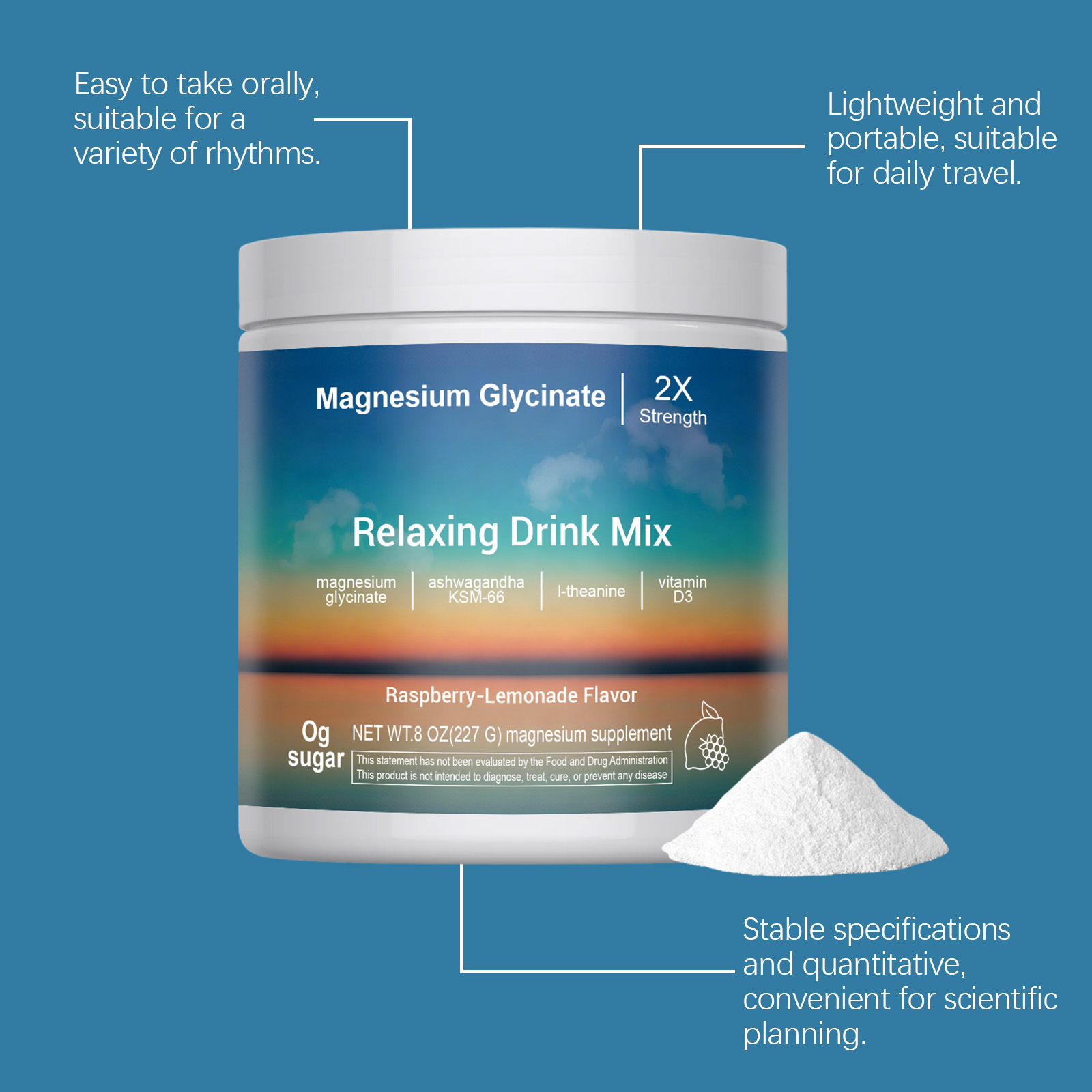Energy Balance Support Powder Body Vitality Calm Mild Formula Daily Nutrient Supplement For Human Physical Wellness