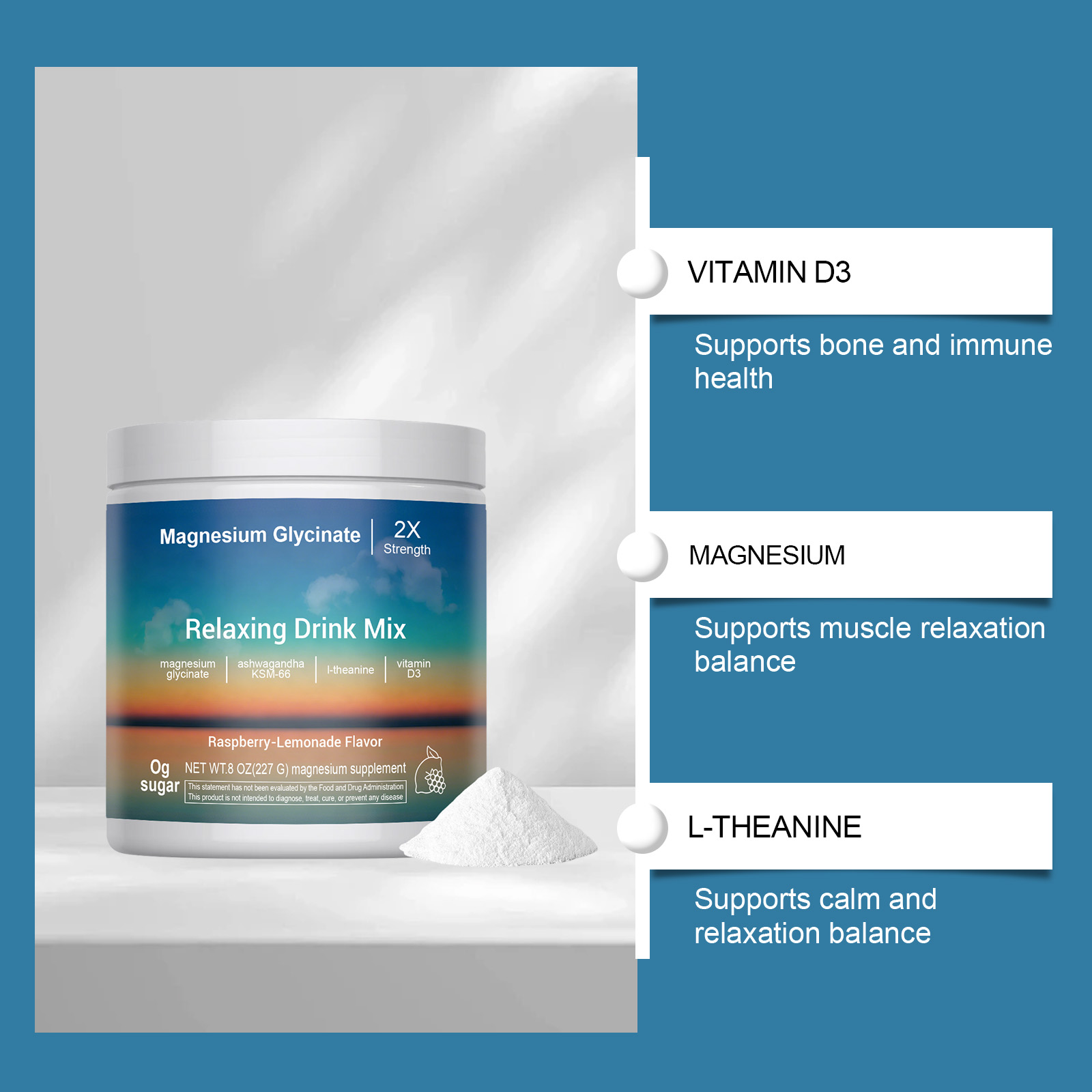 Energy Balance Support Powder Body Vitality Calm Mild Formula Daily Nutrient Supplement For Human Physical Wellness