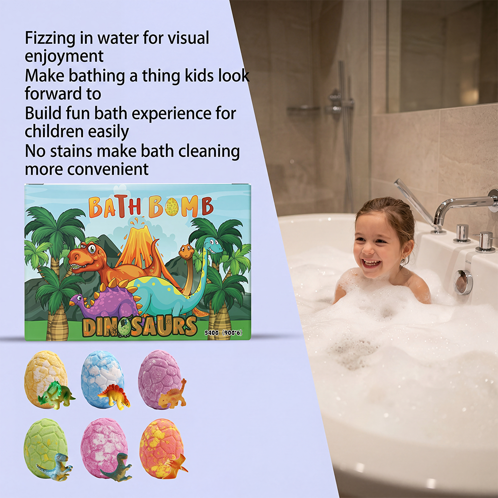 Dinosaur Bath Bomb Fun Mild Foaming Fresh Fragrance Formula Clean Whole Body Skin