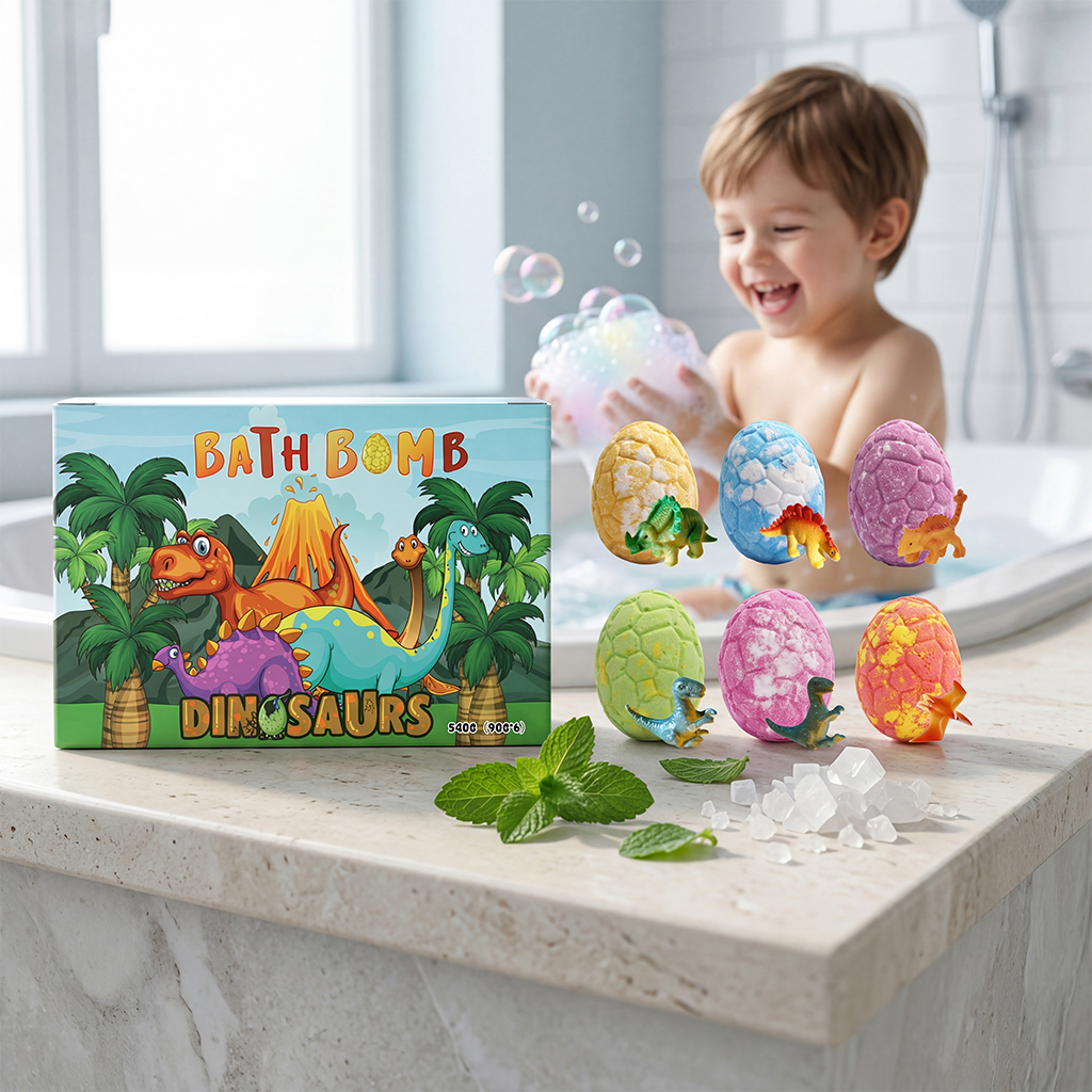 Dinosaur Bath Bomb Fun Mild Foaming Fresh Fragrance Formula Clean Whole Body Skin