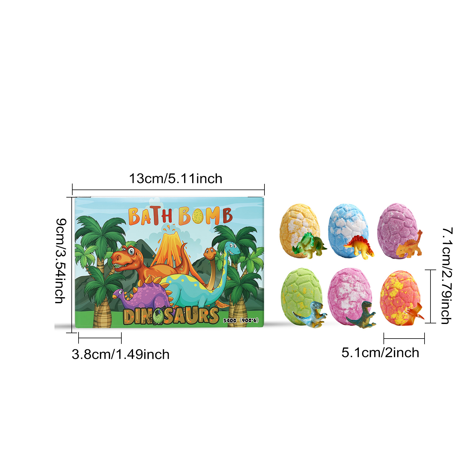 Dinosaur Bath Bomb Fun Mild Foaming Fresh Fragrance Formula Clean Whole Body Skin
