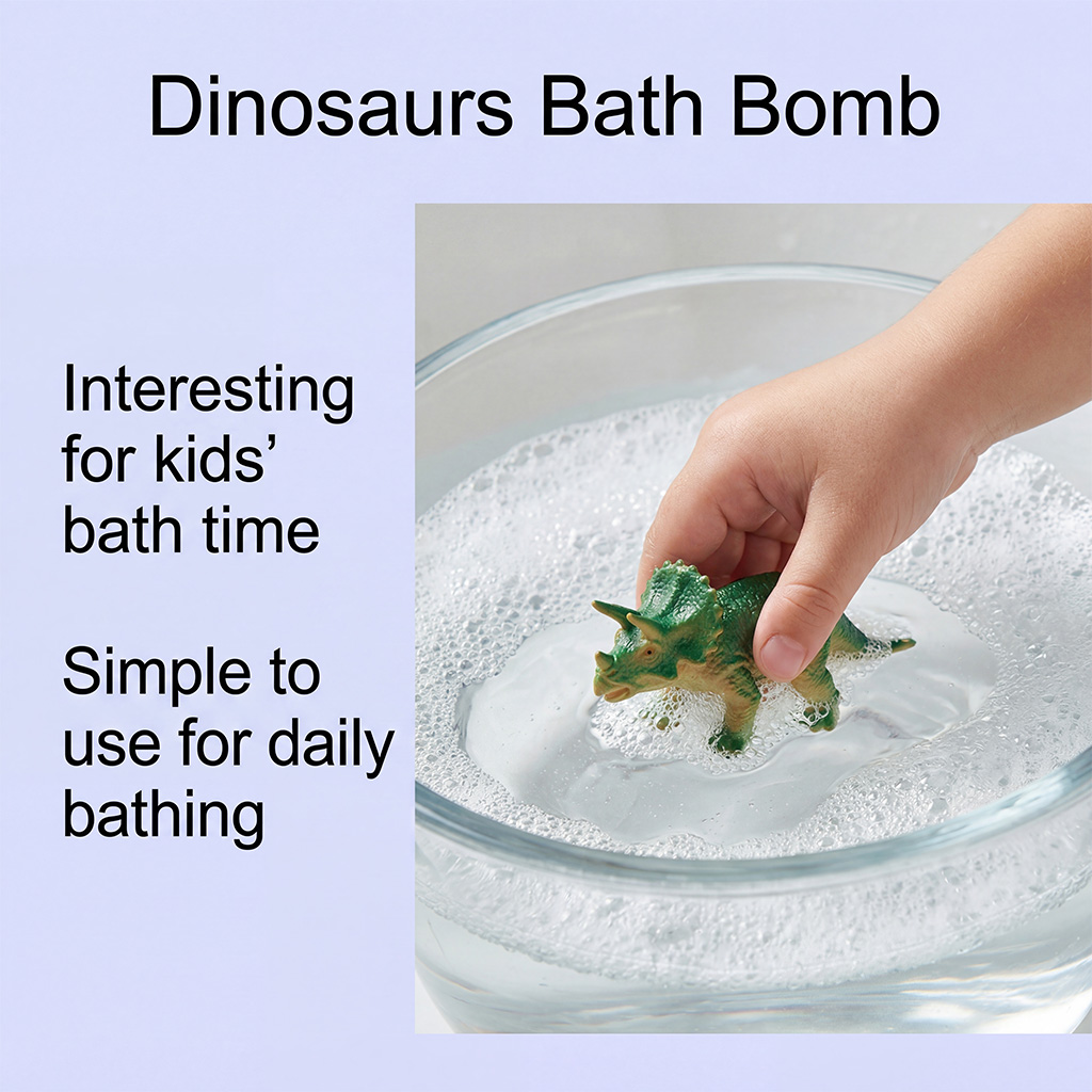 Dinosaur Bath Bomb Fun Mild Foaming Fresh Fragrance Formula Clean Whole Body Skin