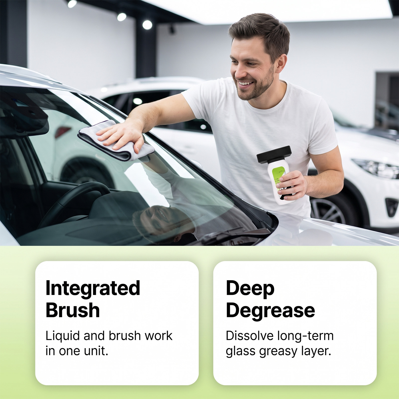 Glass Oil Film Cleaning Brush Automobile Windshield Window Maintenance Decontamination Renovation Portable Cleaner Tool