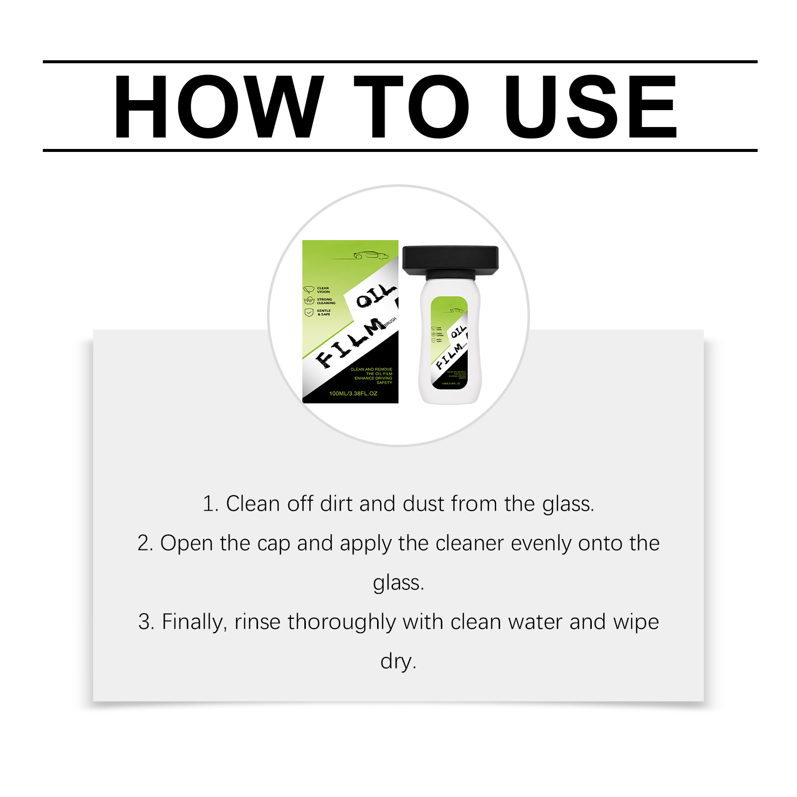 Glass Oil Film Cleaning Brush Automobile Windshield Window Maintenance Decontamination Renovation Portable Cleaner Tool