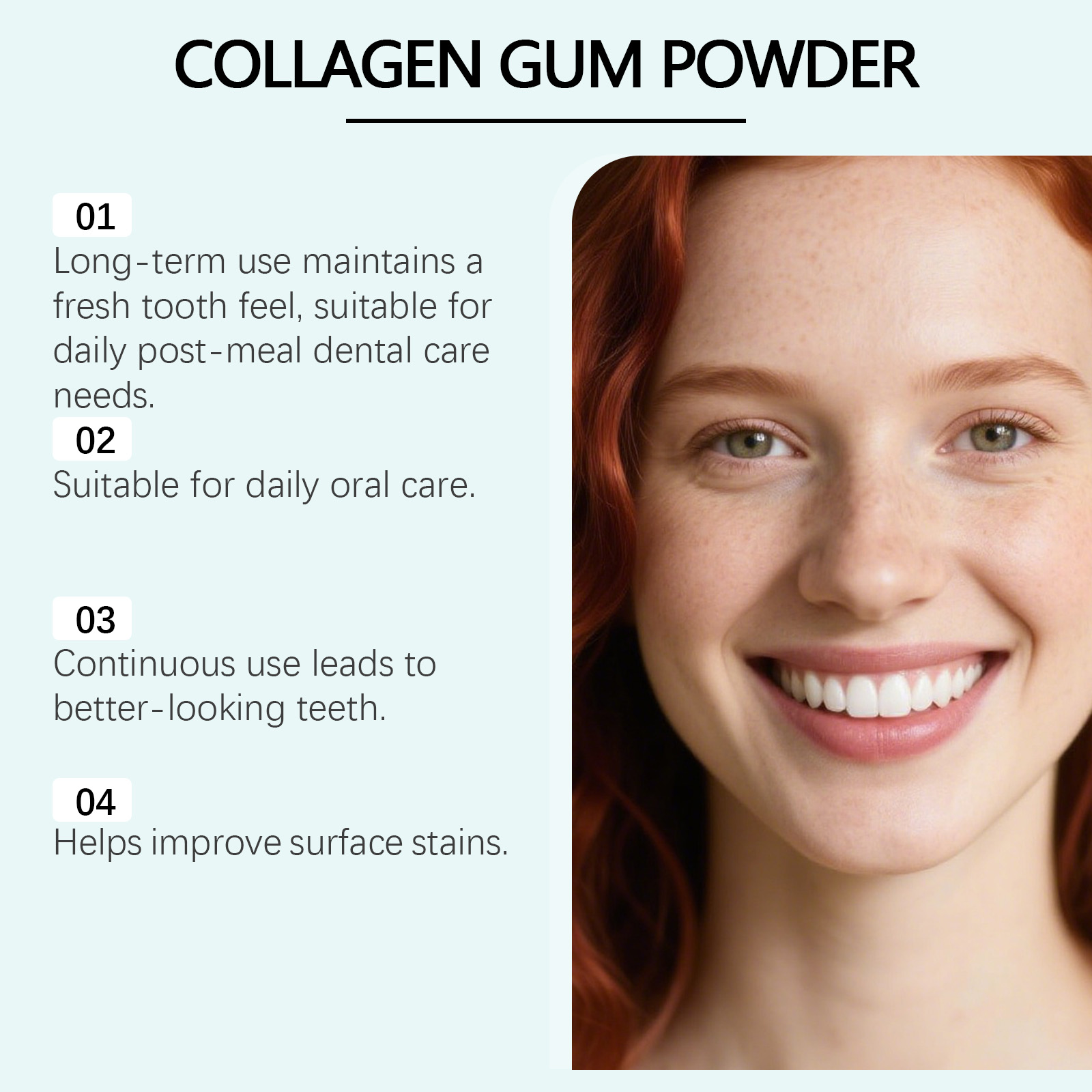Collagen Dental Powder Mild Smooth Texture Cleanses Tooth Surface Stains Daily Fresh Care