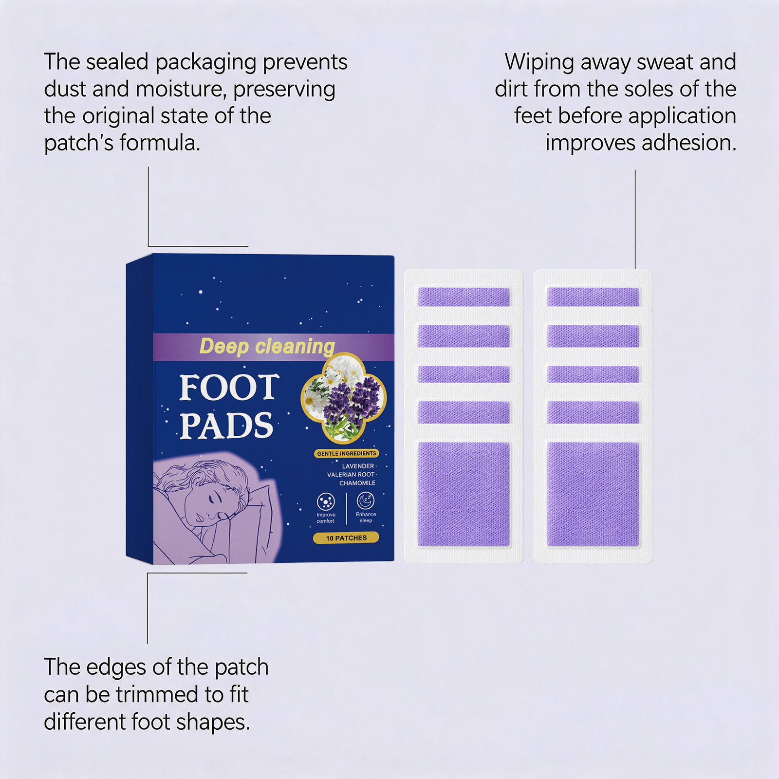 Sleep Care Foot Patch Night Comfort Soft Skin Friendly Breathable Daily Home Care