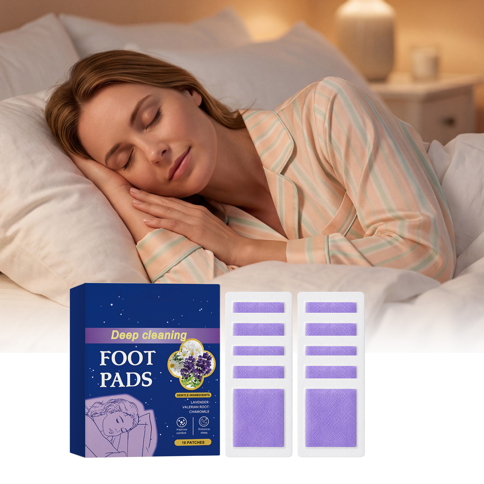 Sleep Care Foot Patch Night Comfort Soft Skin Friendly Breathable Daily Home Care