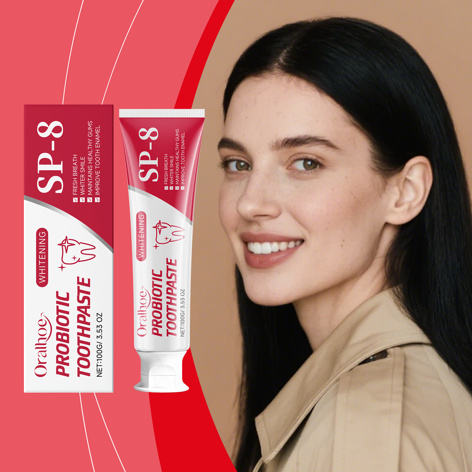 Toothpaste Daily Cleans Teeth Oral Residues Freshens Breath Protects Teeth Bright Mild Comfortable