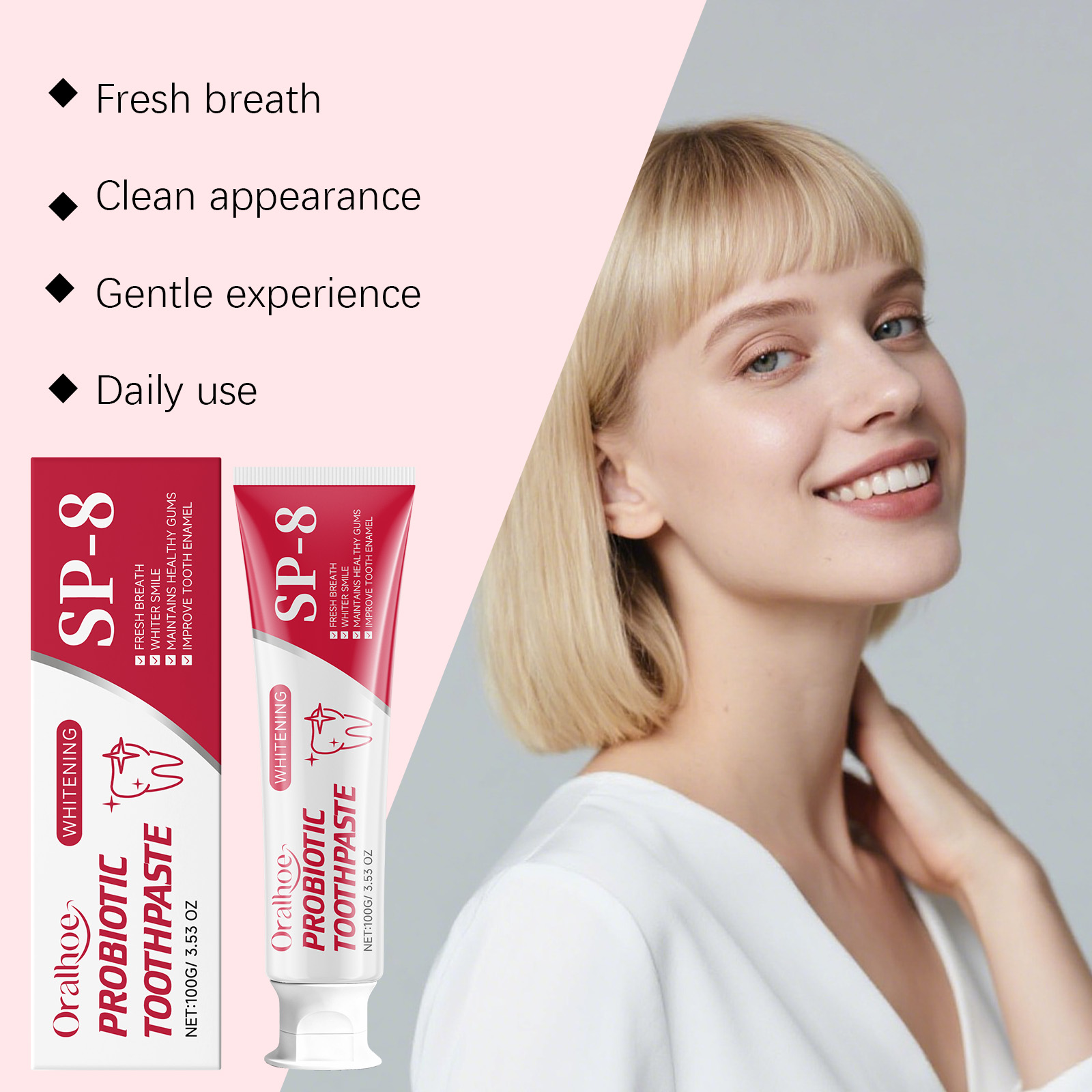 Toothpaste Daily Cleans Teeth Oral Residues Freshens Breath Protects Teeth Bright Mild Comfortable