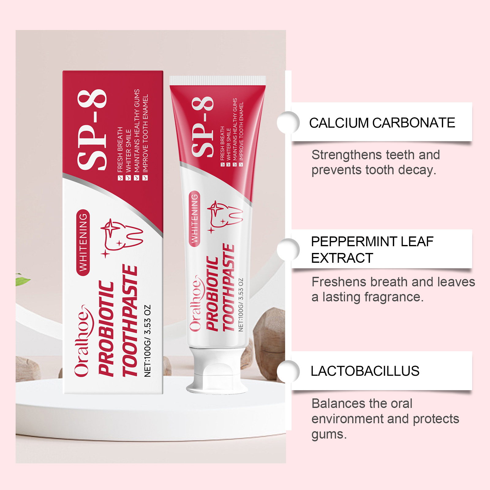 Toothpaste Daily Cleans Teeth Oral Residues Freshens Breath Protects Teeth Bright Mild Comfortable