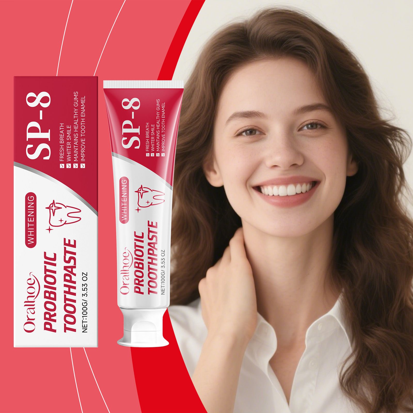 Toothpaste Daily Cleans Teeth Oral Residues Freshens Breath Protects Teeth Bright Mild Comfortable