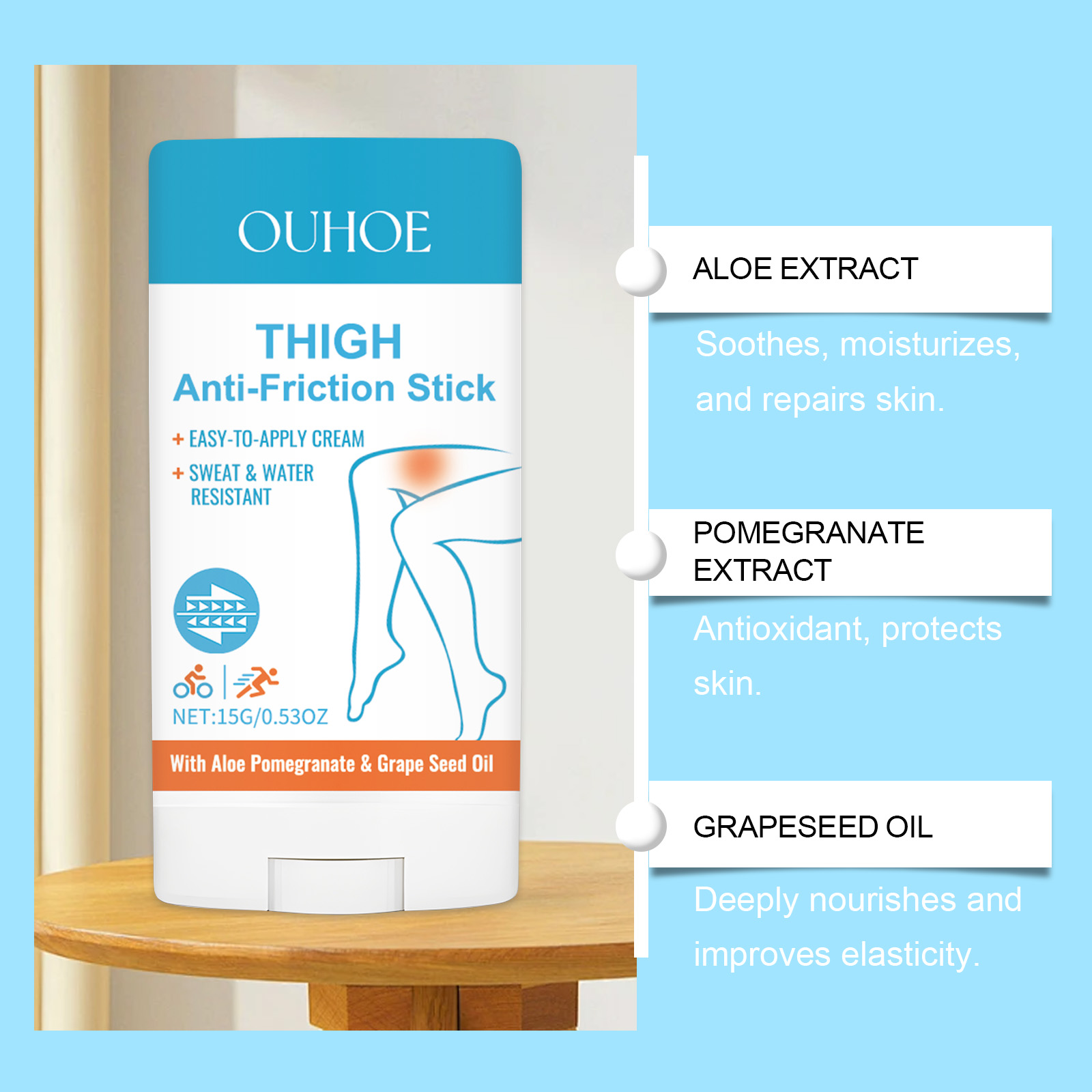 Thigh Anti Chafing Stick Outdoor Sports Skin Leg Moisturizing Care Protection Foot Repair Cream