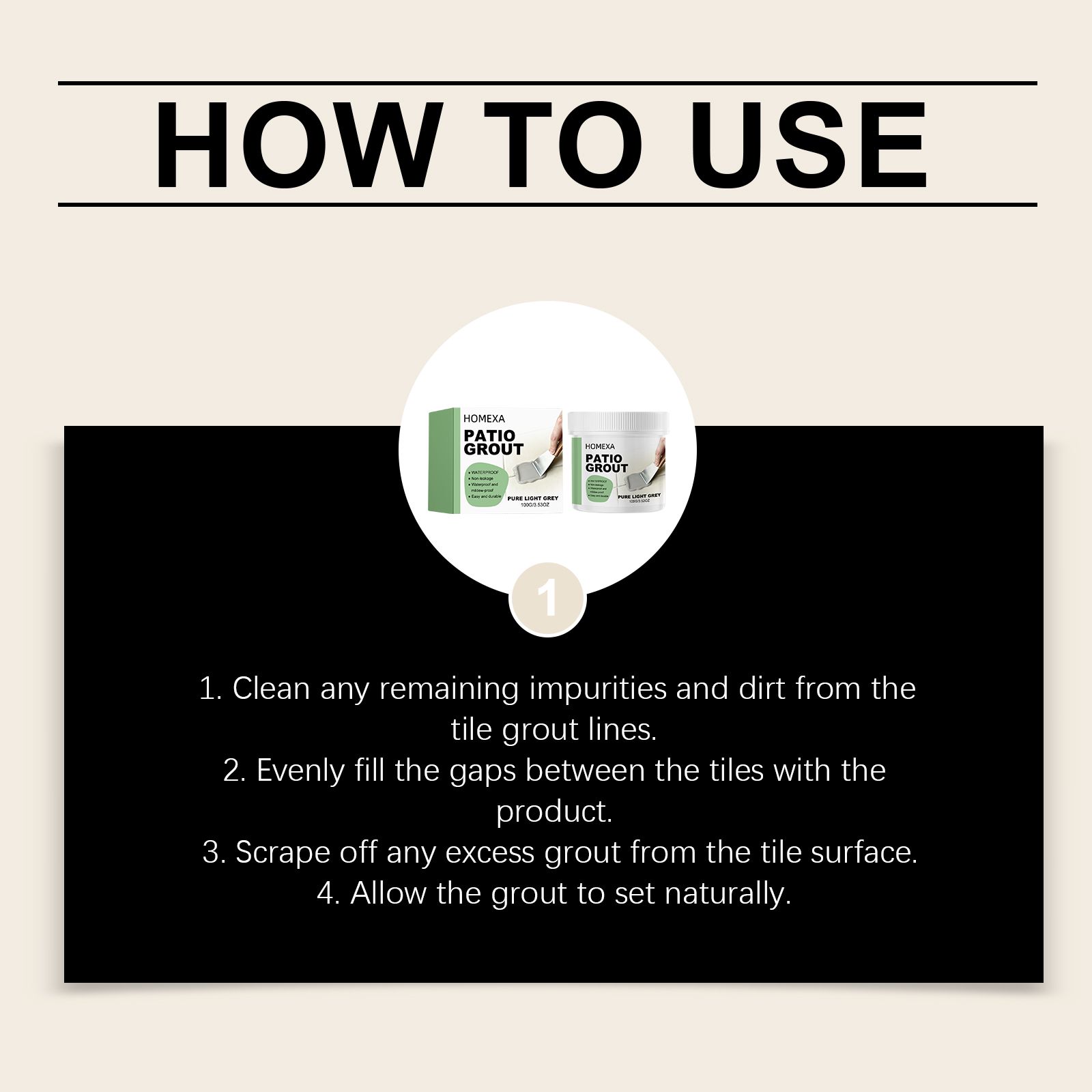 Tile Grout Filler Light Gray For Bathroom Kitchen Floor Joint Sealing And Repair