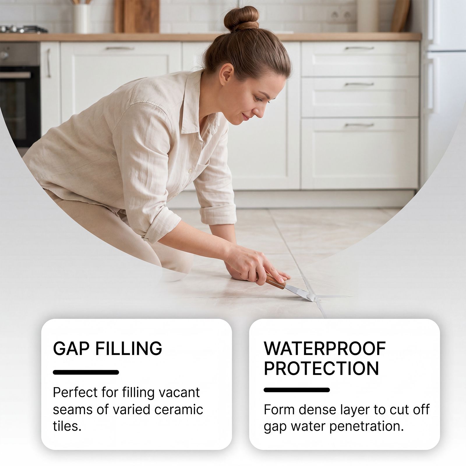 Tile Grout Filler Light Gray For Bathroom Kitchen Floor Joint Sealing And Repair