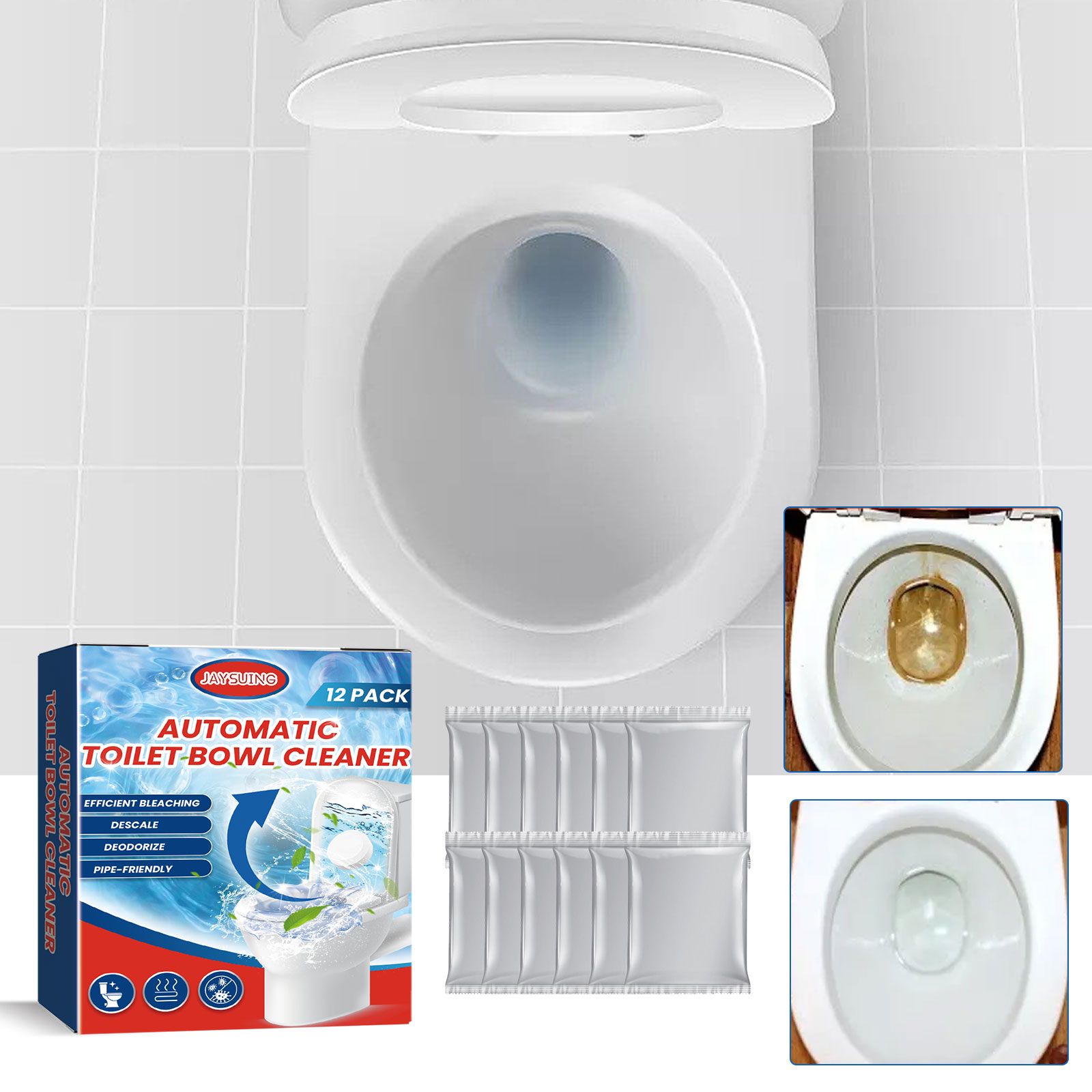 Toilet Cleaning Effervescent Tablets For Descaling Deodorizing And Stain Removal Home Use