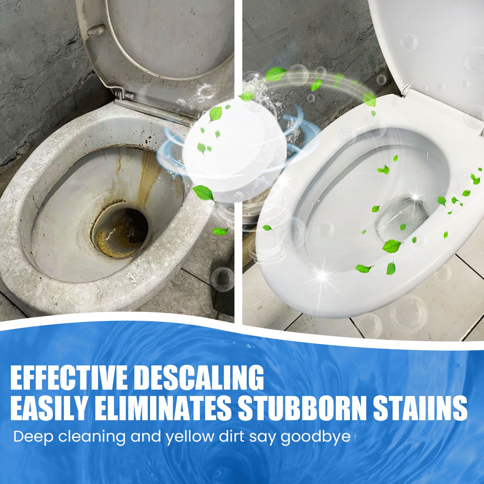Toilet Cleaning Effervescent Tablets For Descaling Deodorizing And Stain Removal Home Use