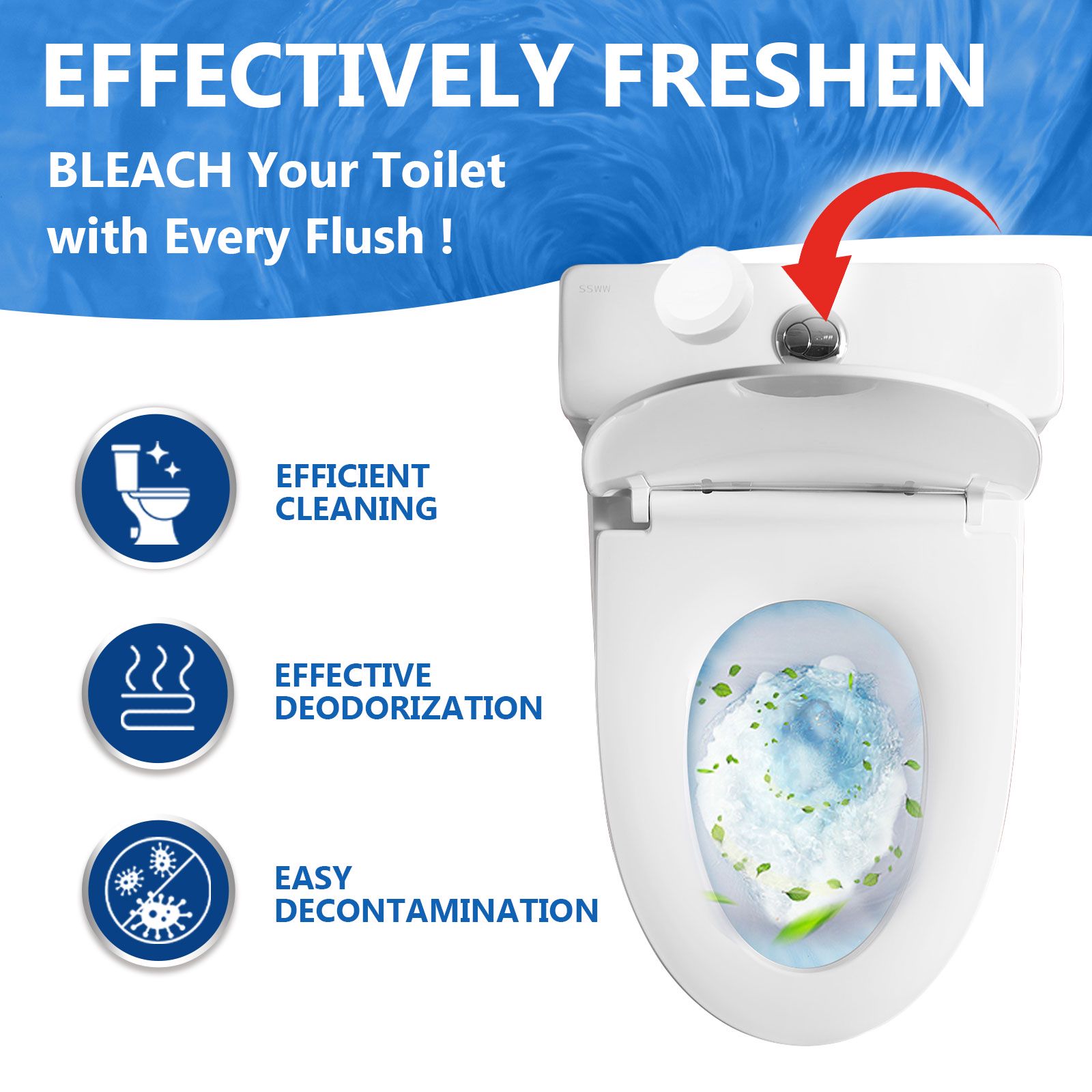 Toilet Cleaning Effervescent Tablets For Descaling Deodorizing And Stain Removal Home Use
