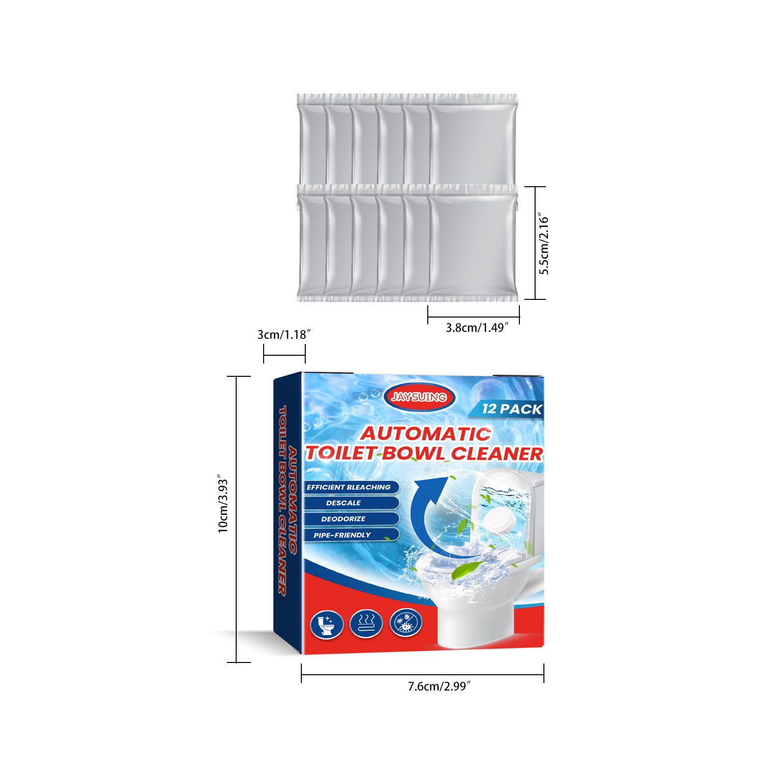Toilet Cleaning Effervescent Tablets For Descaling Deodorizing And Stain Removal Home Use