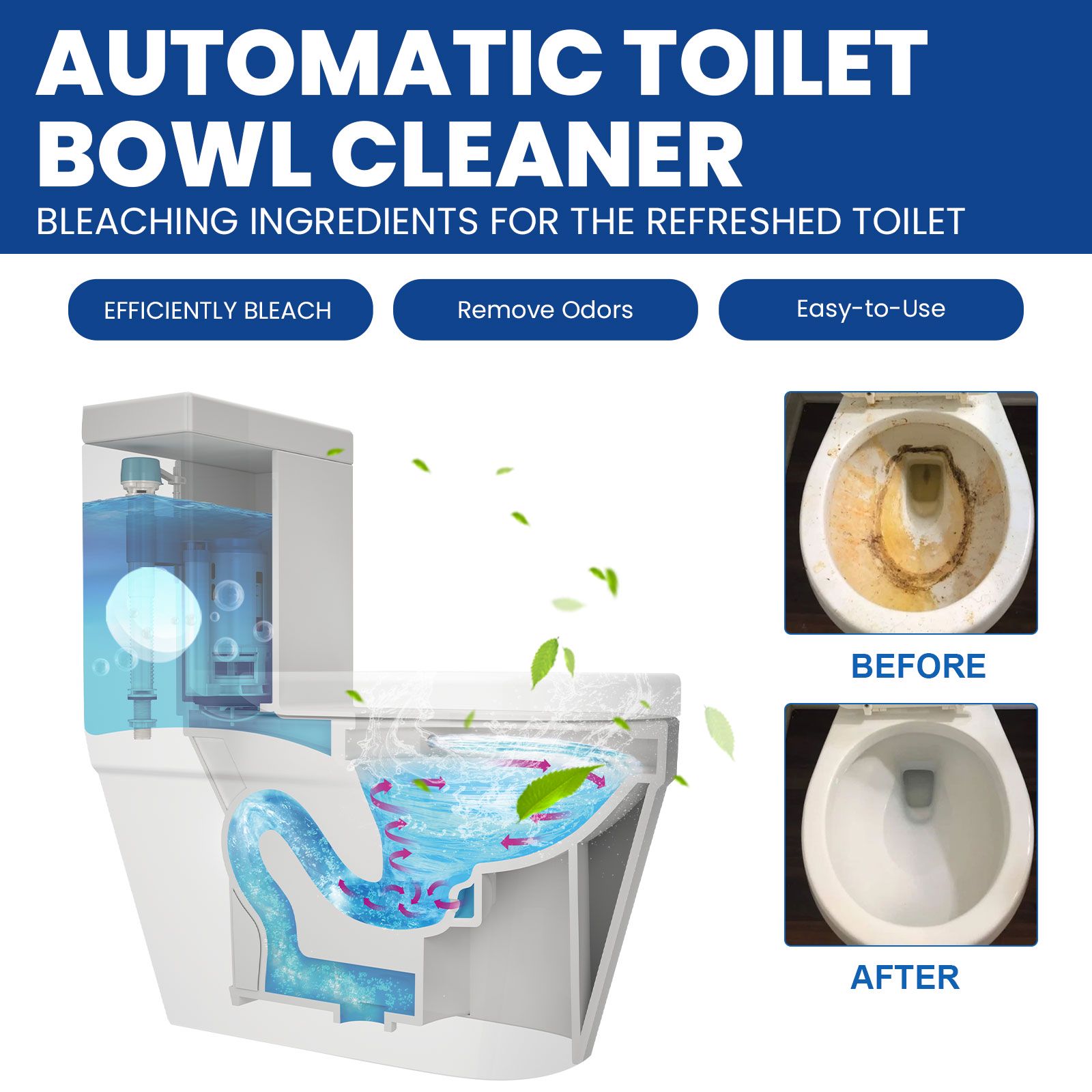 Toilet Cleaning Effervescent Tablets For Descaling Deodorizing And Stain Removal Home Use