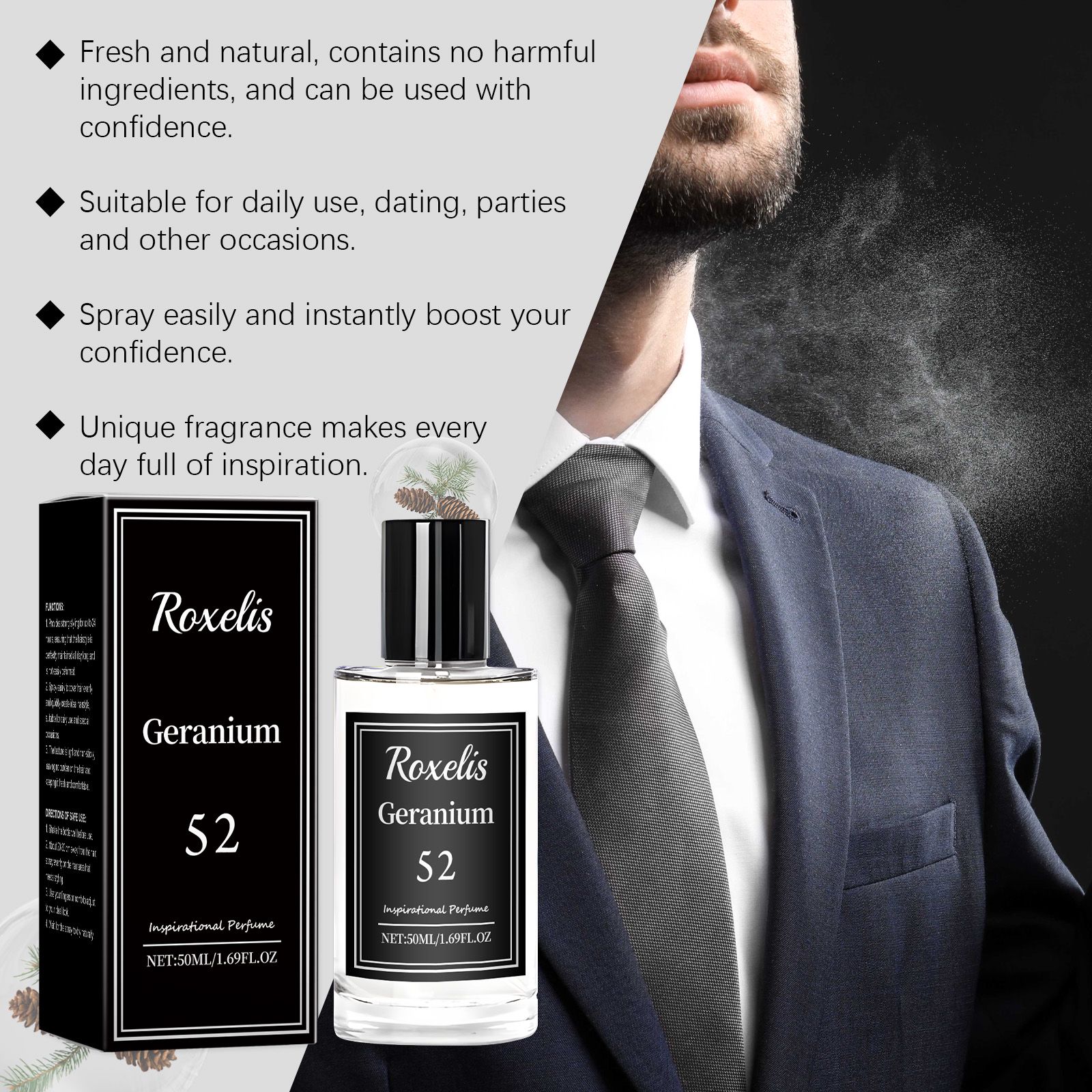 Geranium Inspiring Perfume Woody Floral Long Lasting Elegant For Daily Wear
