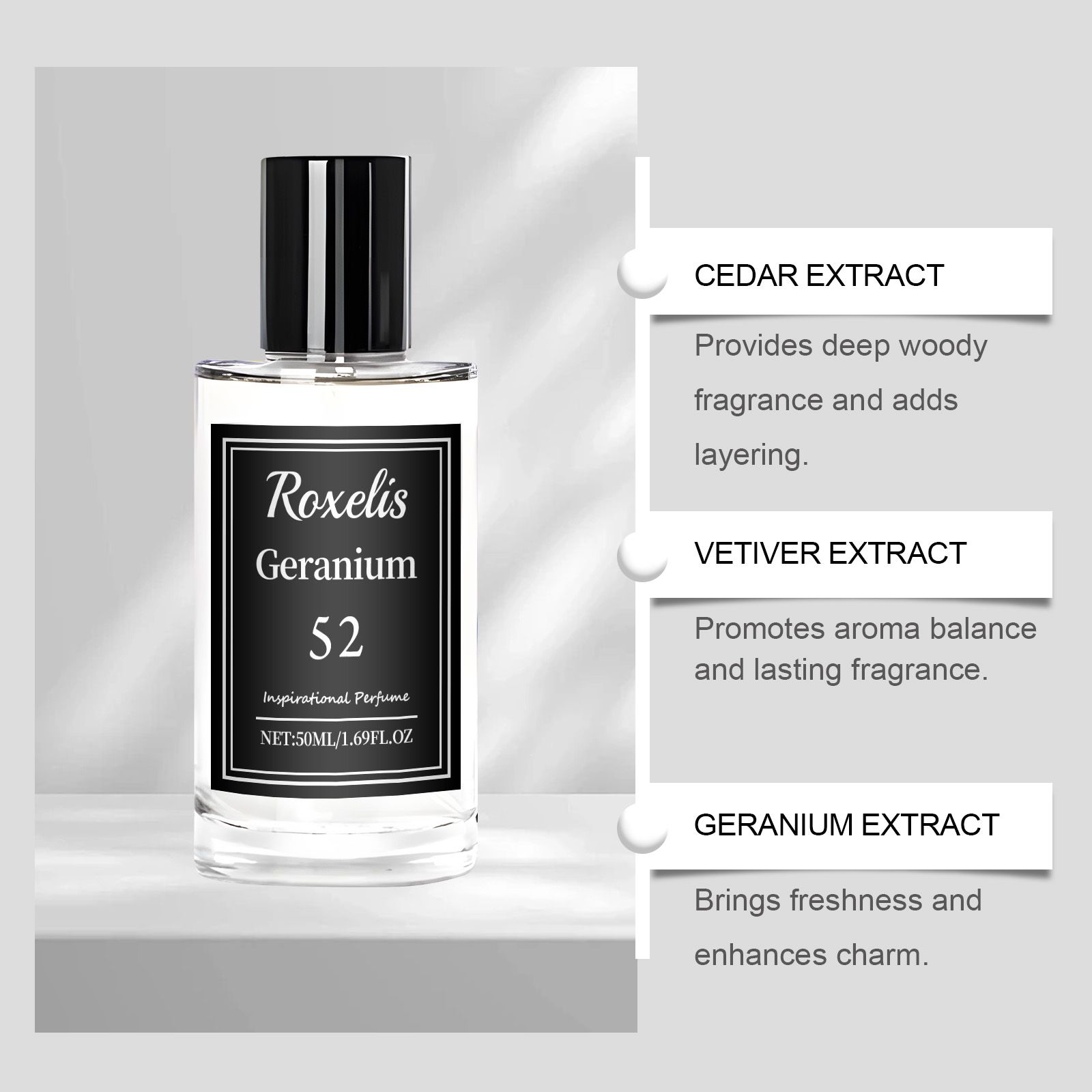 Geranium Inspiring Perfume Woody Floral Long Lasting Elegant For Daily Wear
