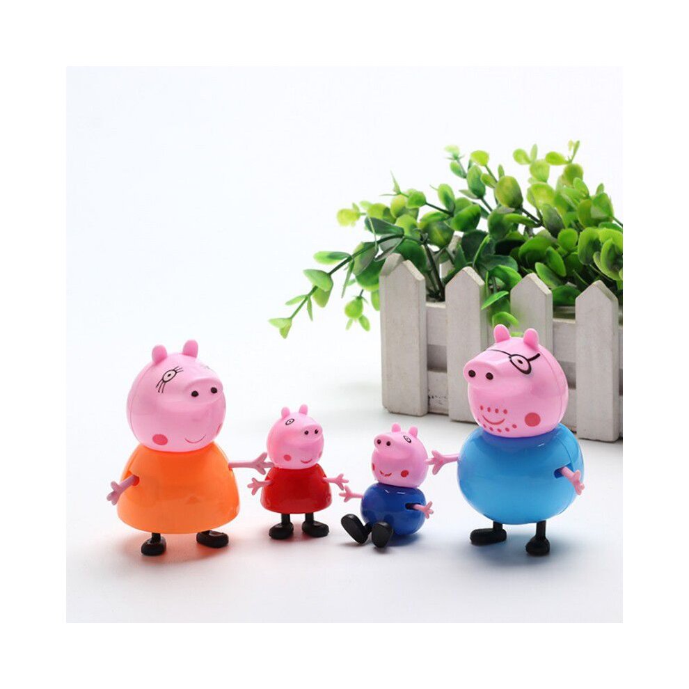 Pig Mini Figures set Peppa Pig Family Friends Emily Rebecca Suzy Action Figures Toys Xmas Gift Pig Cake Topper, 4pcs Pig Cupcake Figurines Party, Pig Cupcake Topper Decor For Kids Birthday Baby Shower Pig Theme Party Supplies