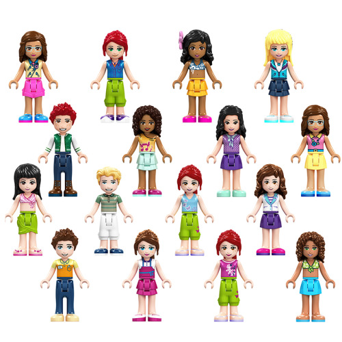 Friends Girls Mini Figures Building Blocks Toys Assembles Particles Figure Bricks Construction Toys Compatible with Lego Creative Cute Anime Friend Toys Birthday Gift For Girls Female Male