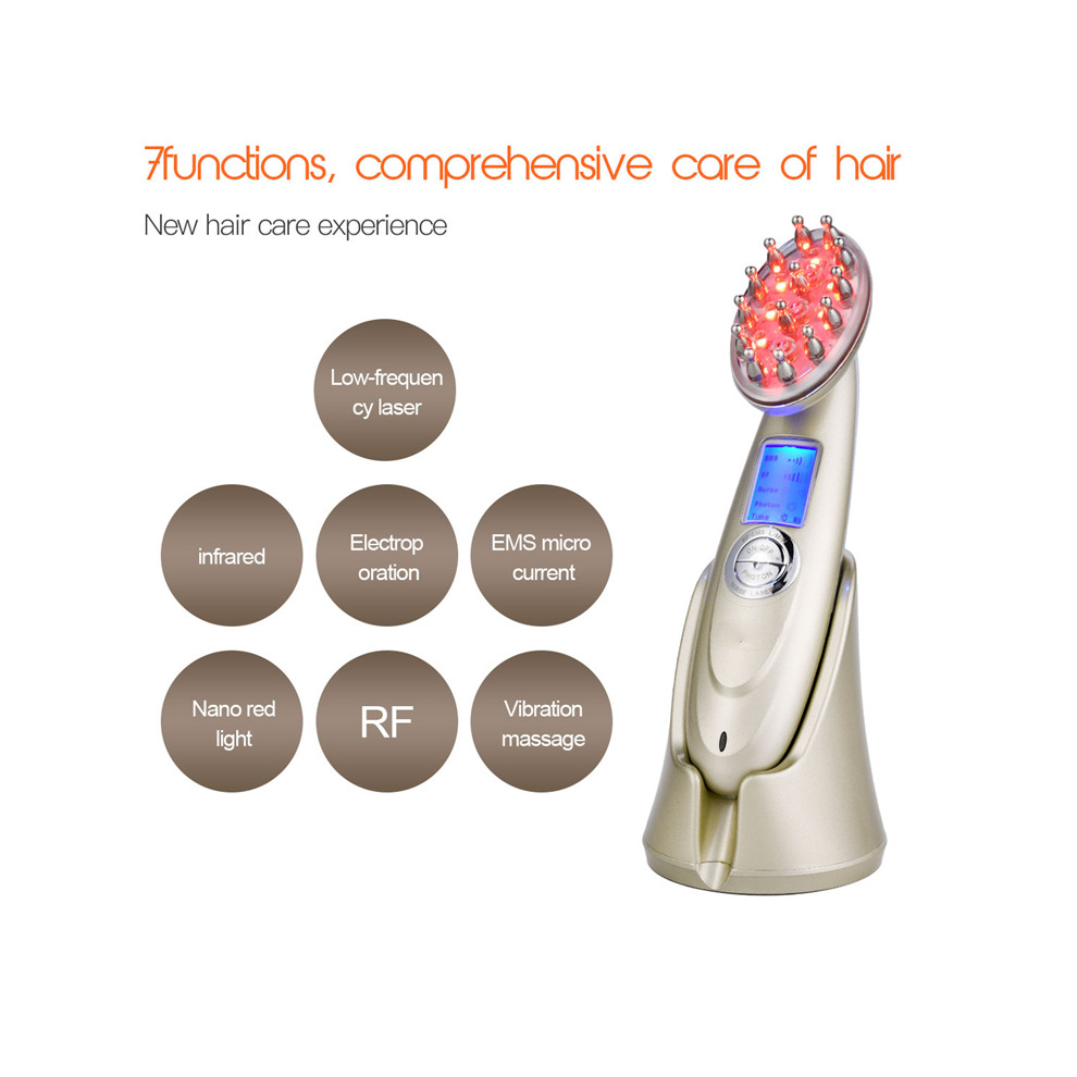 Laser Hair Growth Massage Comb Anti Hair Loss Massager EMS Vibration Massager Brushes Hair Regrowth Comb