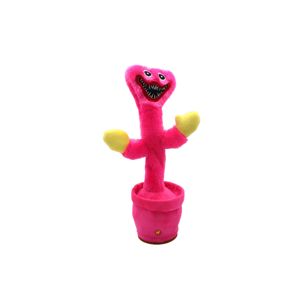 Poppy Playtime Huggy Wuggy Dancing Speaking Cactus Interactive Plush Toy USB Pink
