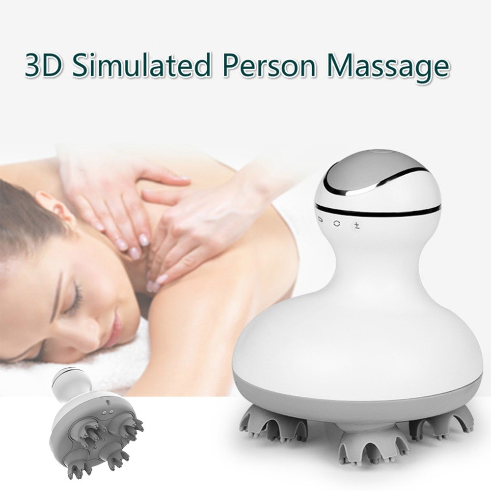 Electric Scalp Head Massager with 4 Removable Heads Attachments for Stimulating Hair Growth Deep Clean Stress Release Waterproof Portable Massager for Head Neck Body