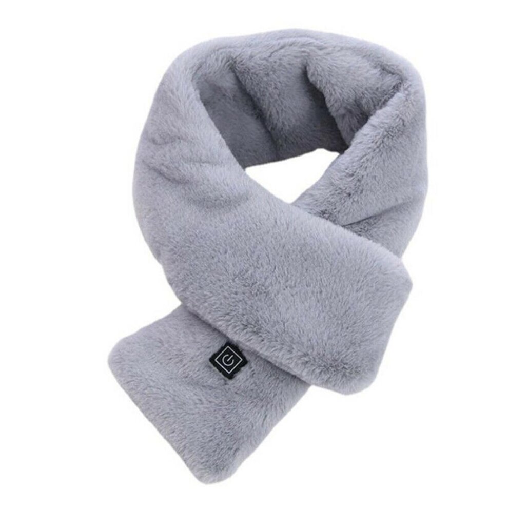 (Pink) Heated Scarf USB Charging Neck Scarf Electric Heating Plush Warming Shawl with 3 Heating Levels Soft Neckerchief as Gift for Boys Girls Women Men Autumn Winter Indoor Outdoor Use