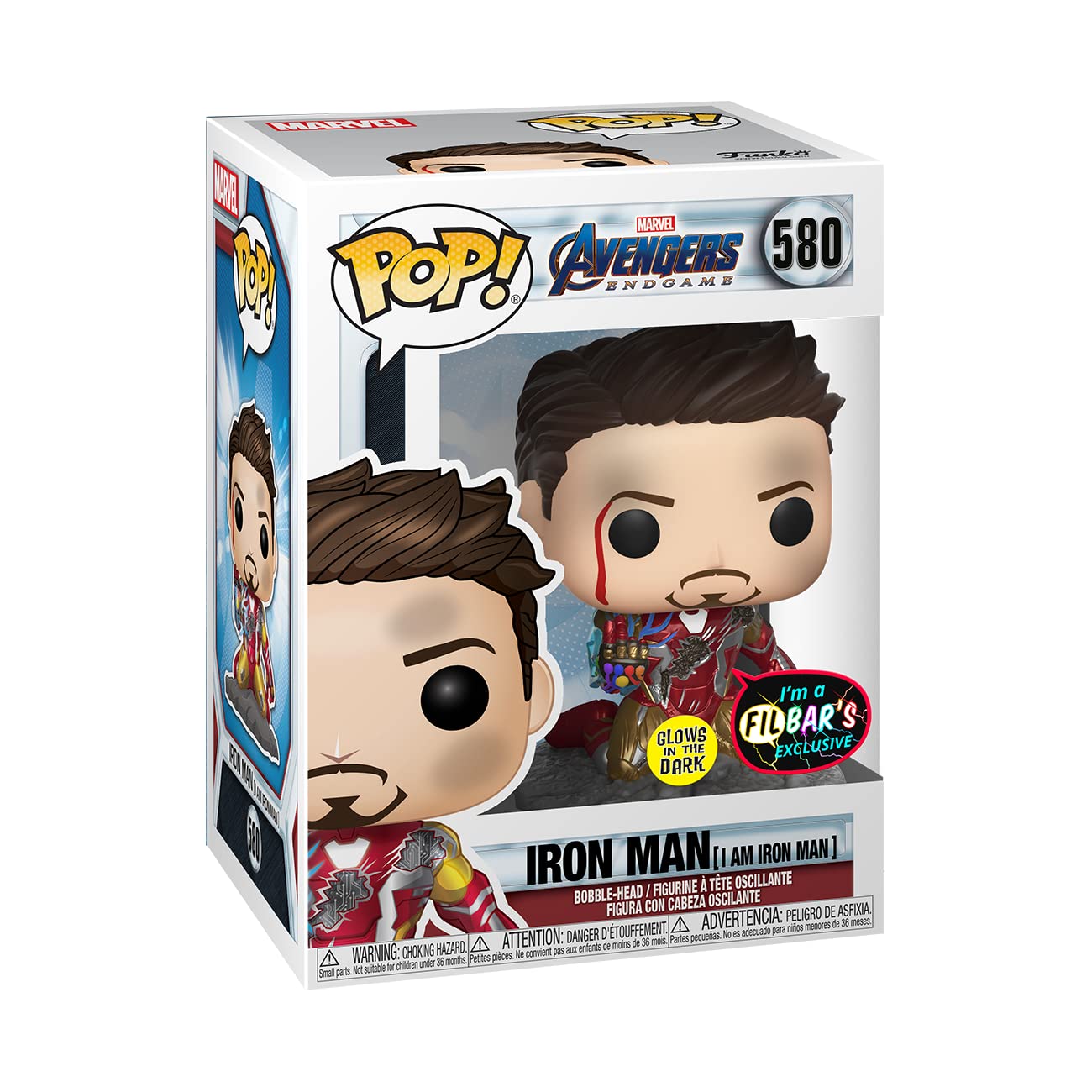 Funko pop Avengers Endgame I Am Iron Man Glow In The Dark Deluxe Vinyl Figure with Display Box Collectibles Marvel Action Figure Gifts for Kids Adults Fans Multicolored
