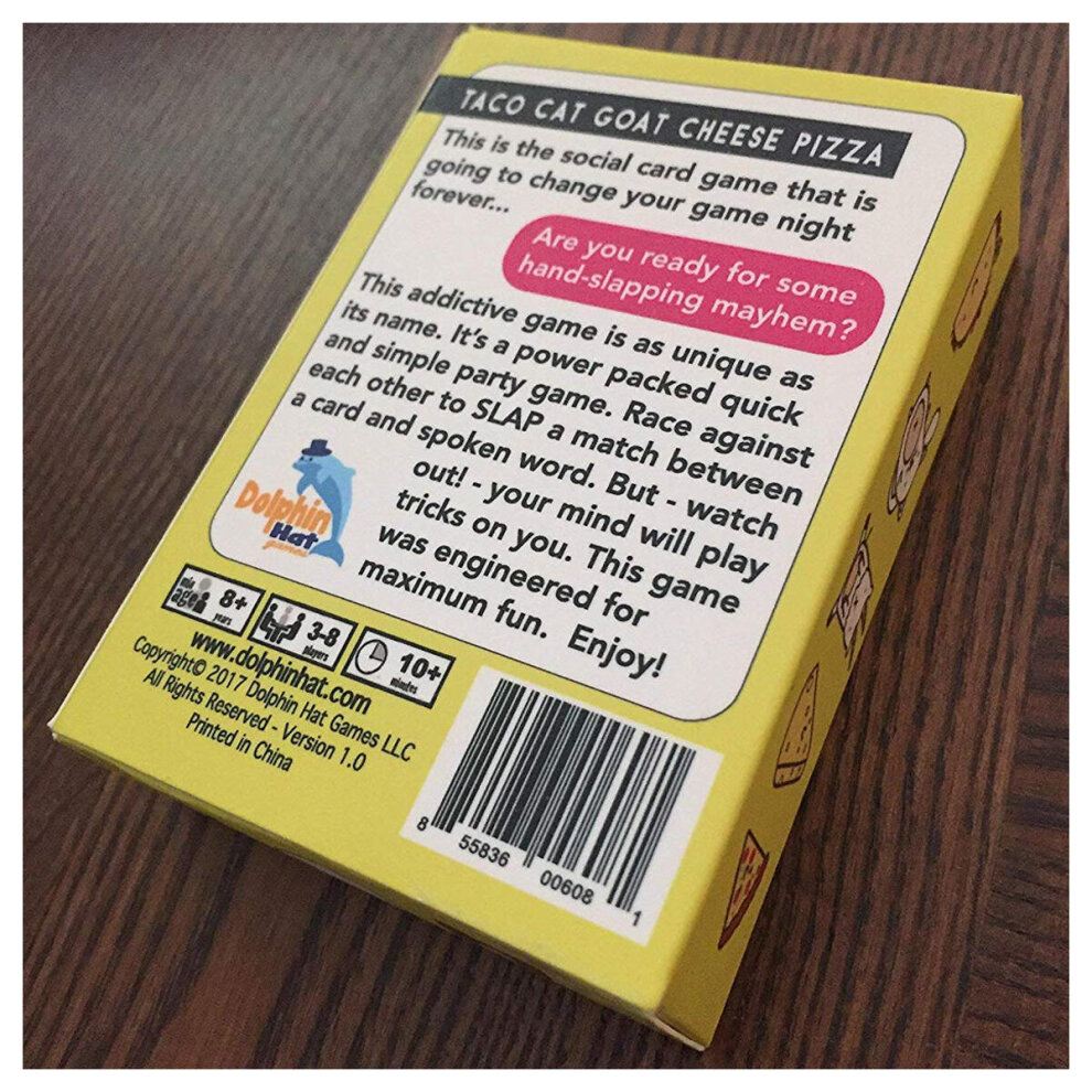 Taco Cat Goat Cheese Pizza Funny Family and Party Card Game Travel Friendly Easy to Learn Fun for Alike Great Gift for Adults Kids Teens 7 Year Olds and Up