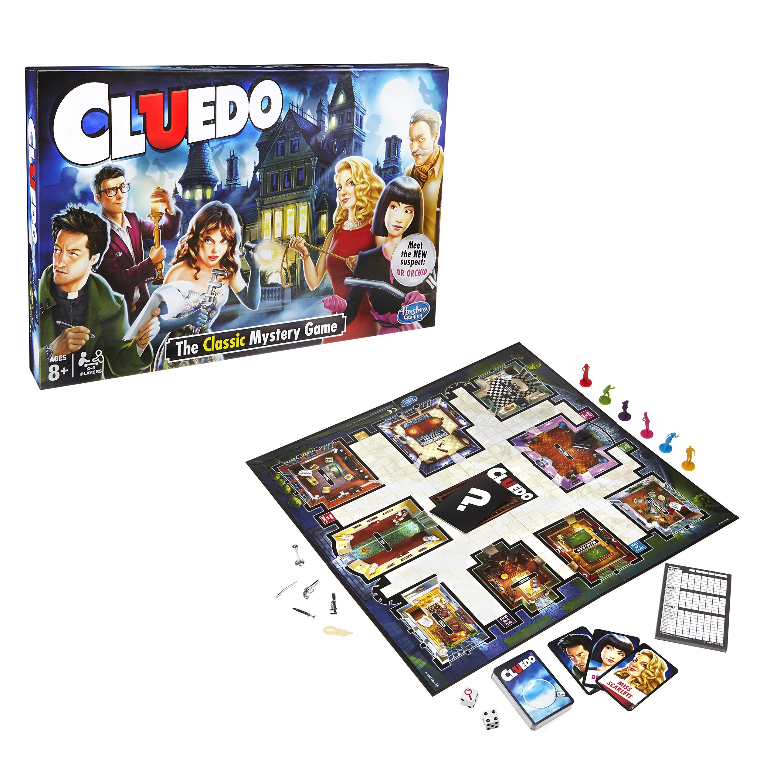 Gaming Cluedo the Classic Mystery Board Game 2-6 Players Clue Card Toys Entertainment Family Party Game Interesting Table Games for Adult Children Ages 8 and up