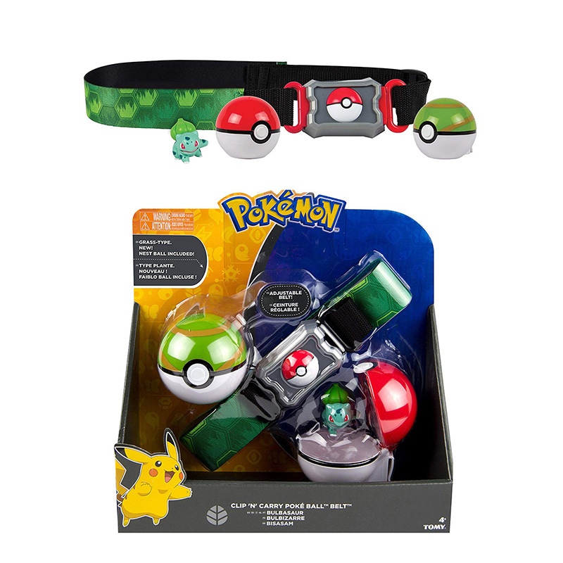(Pikachu) Pokémon Clip N Go Belt Set Poke Ball with Battle Figures Holiday Party Fun Game Toy Action Figure Model Gifts for Children