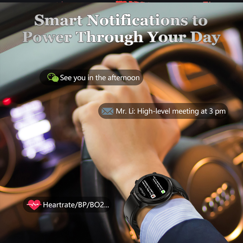 (Black) Smart Watch Men Women Smartwatch Bracelet Fitness Activity Tracker Wearable Devices IP68 Waterproof Heart Rate Monitor Band