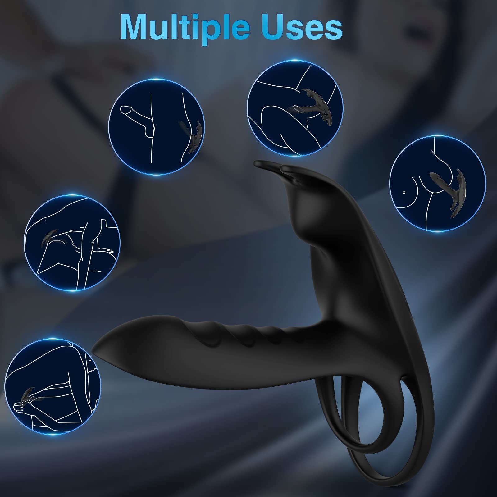 Vibrating Cock Ring Couple Vibrators Electric Wand Bullet Adult Clitoral G-spot Sex Toys Massager Waterproof Dual Penis Rings for Cock and Testicles Women Clitoris G Spot Penis Men Longer Harder Stronger Erection Stimulation Use