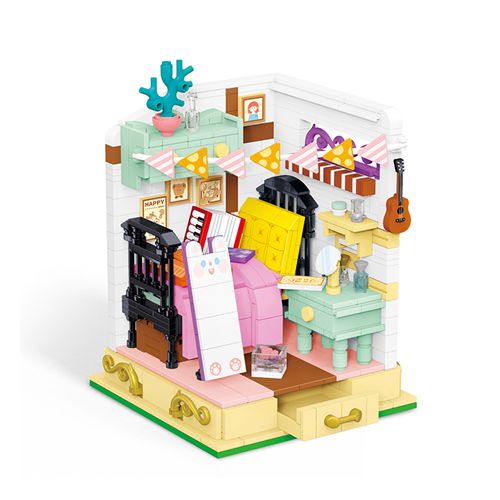 Bedroom View House Architecture Friends Bricks Toy Miniature  Toys for Kids Birthday Gifts