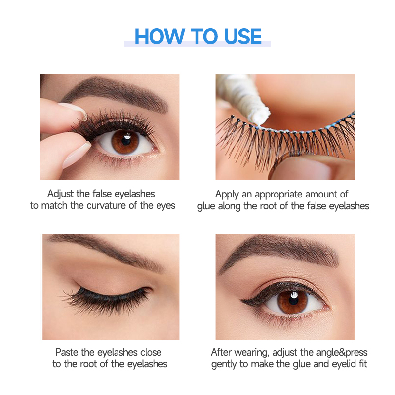 (White and Black) False Eyelash Glue Lash Extensions Glues Makeup Adhesive Beauty Cosmetics Tools Strong Hold Non-irritating Long Lasting