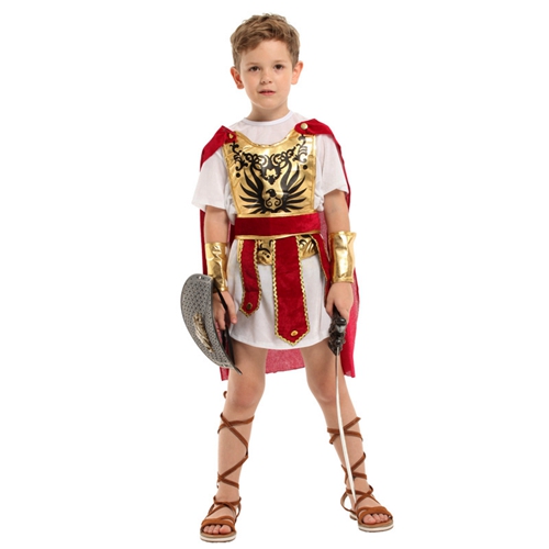 Boys Roman Gladiator Costume Warrior Soldier Childrens Funny Outfits